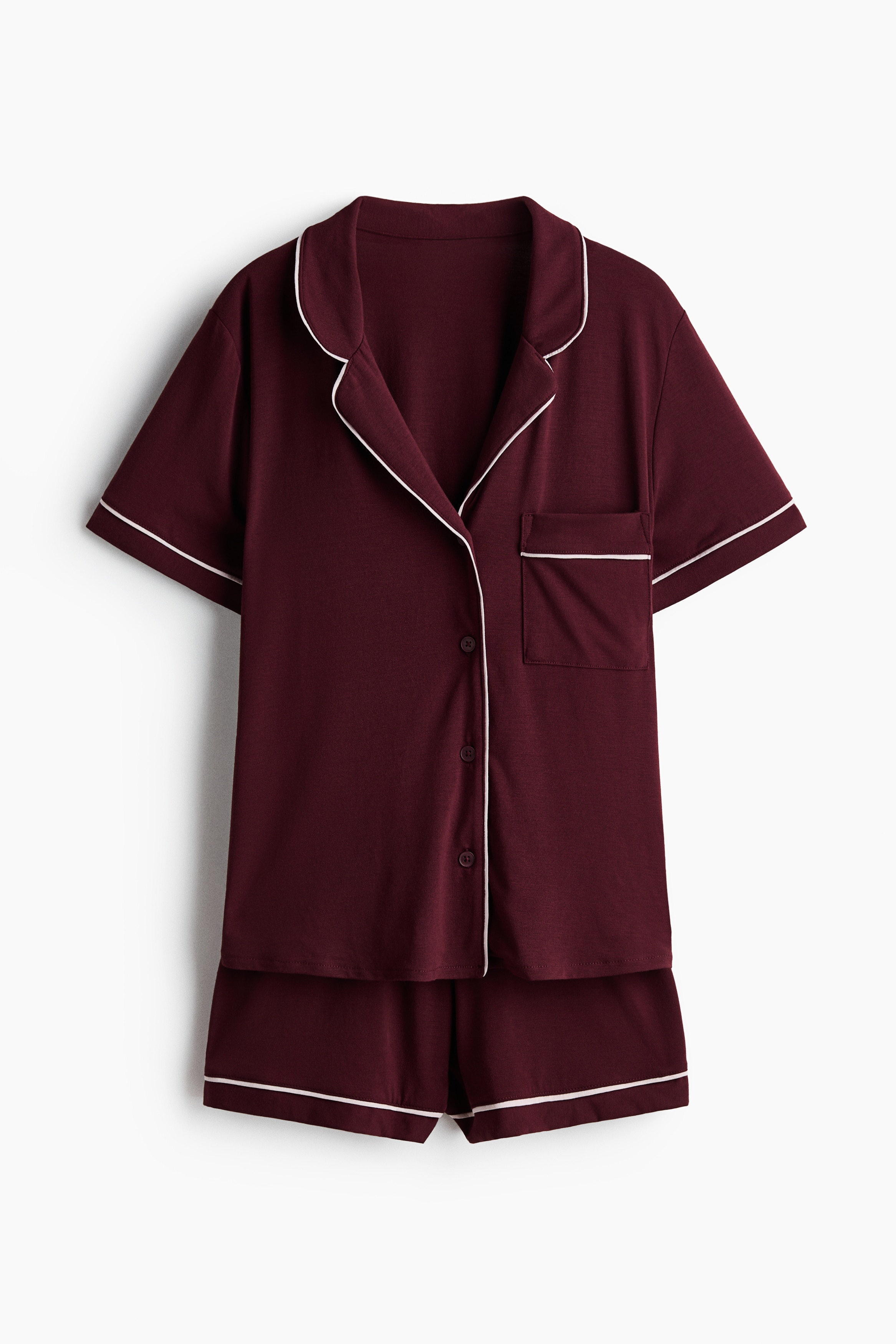 Viscose-blend pyjamas - Burgundy/Light pink/Navy blue/Rust brown/Black