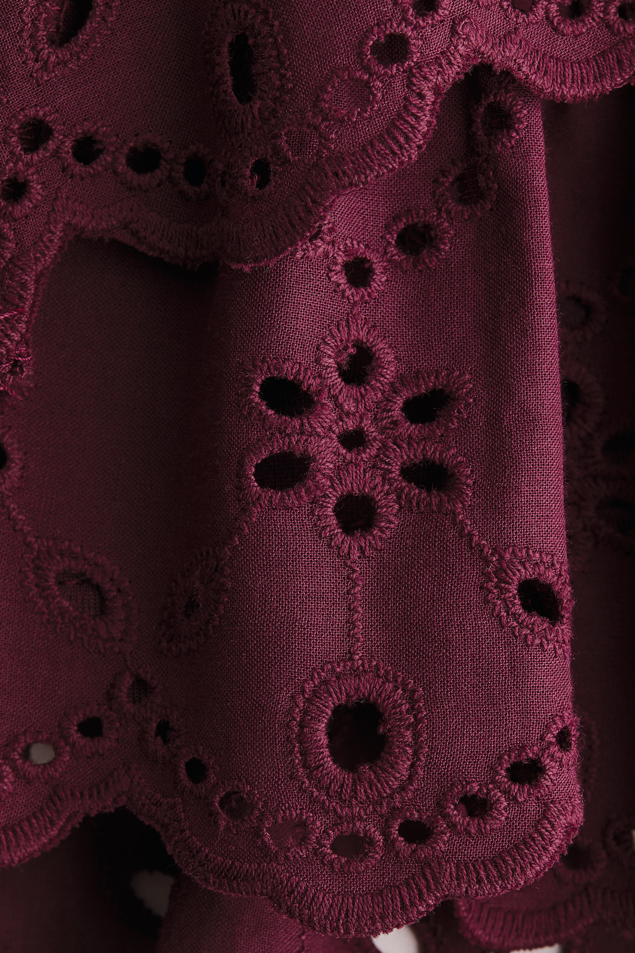 Tiered Skirt with Eyelet Embroidery
