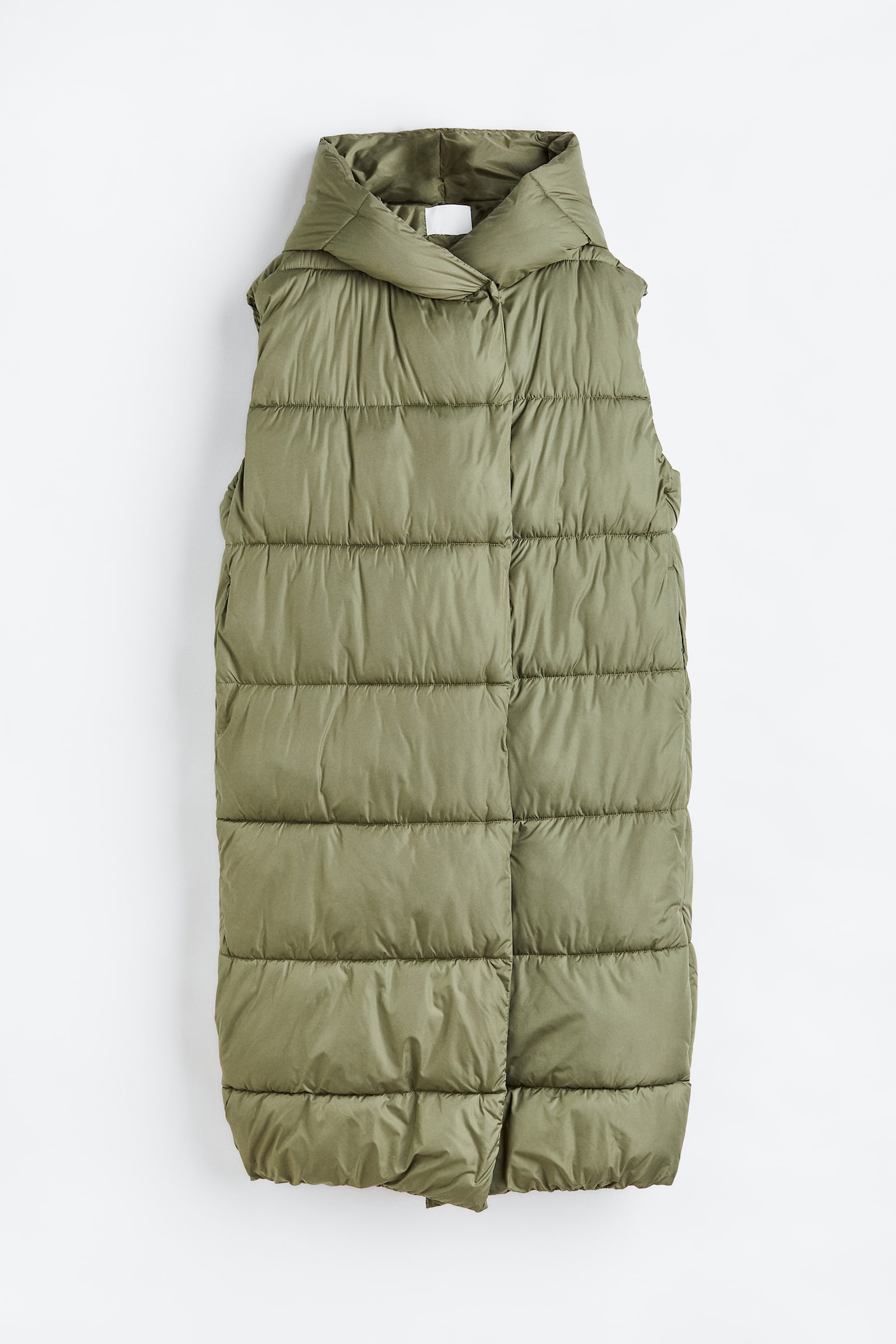 Hooded puffer gilet - Khaki green/Black - 1