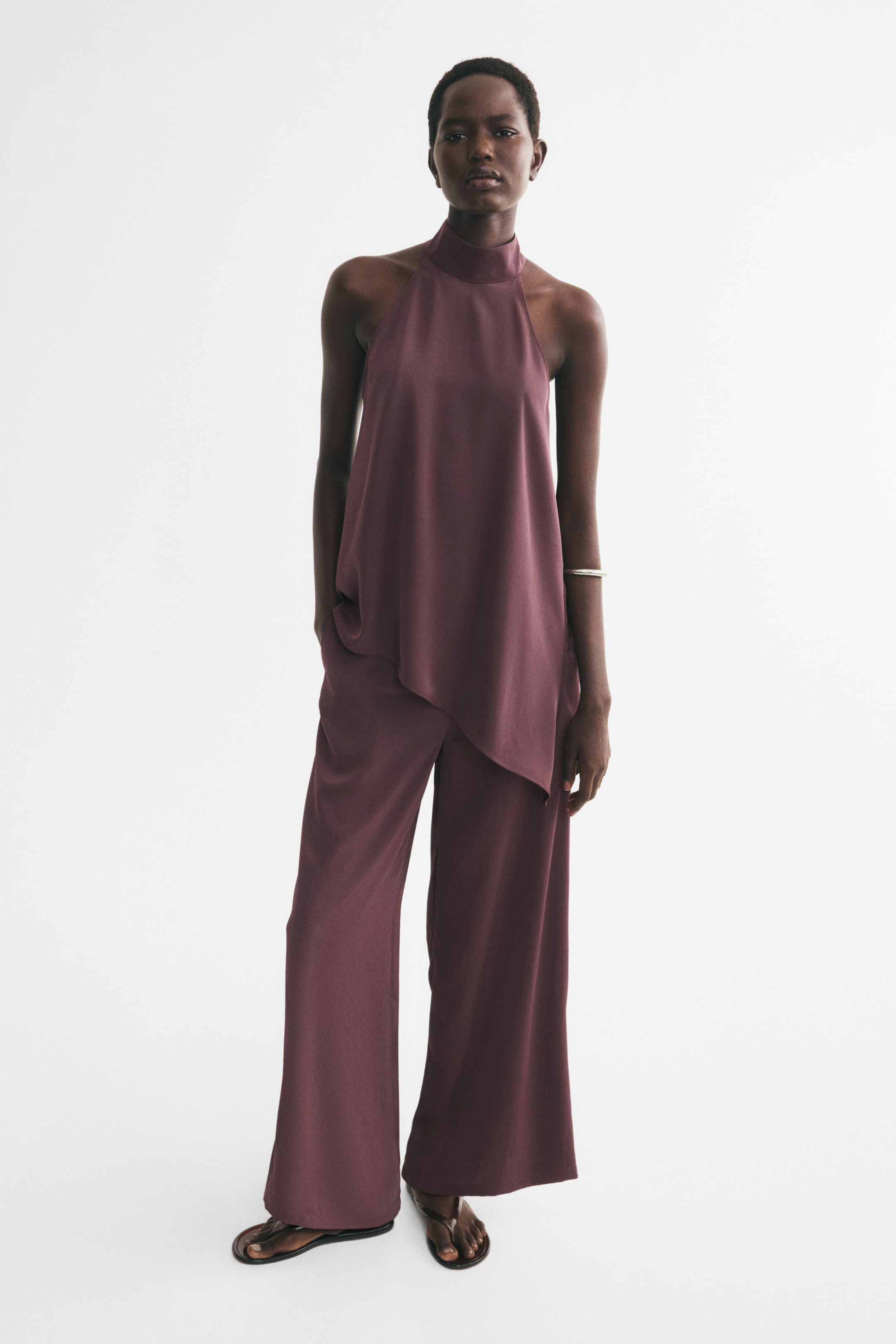 Asymmetric Satin Top