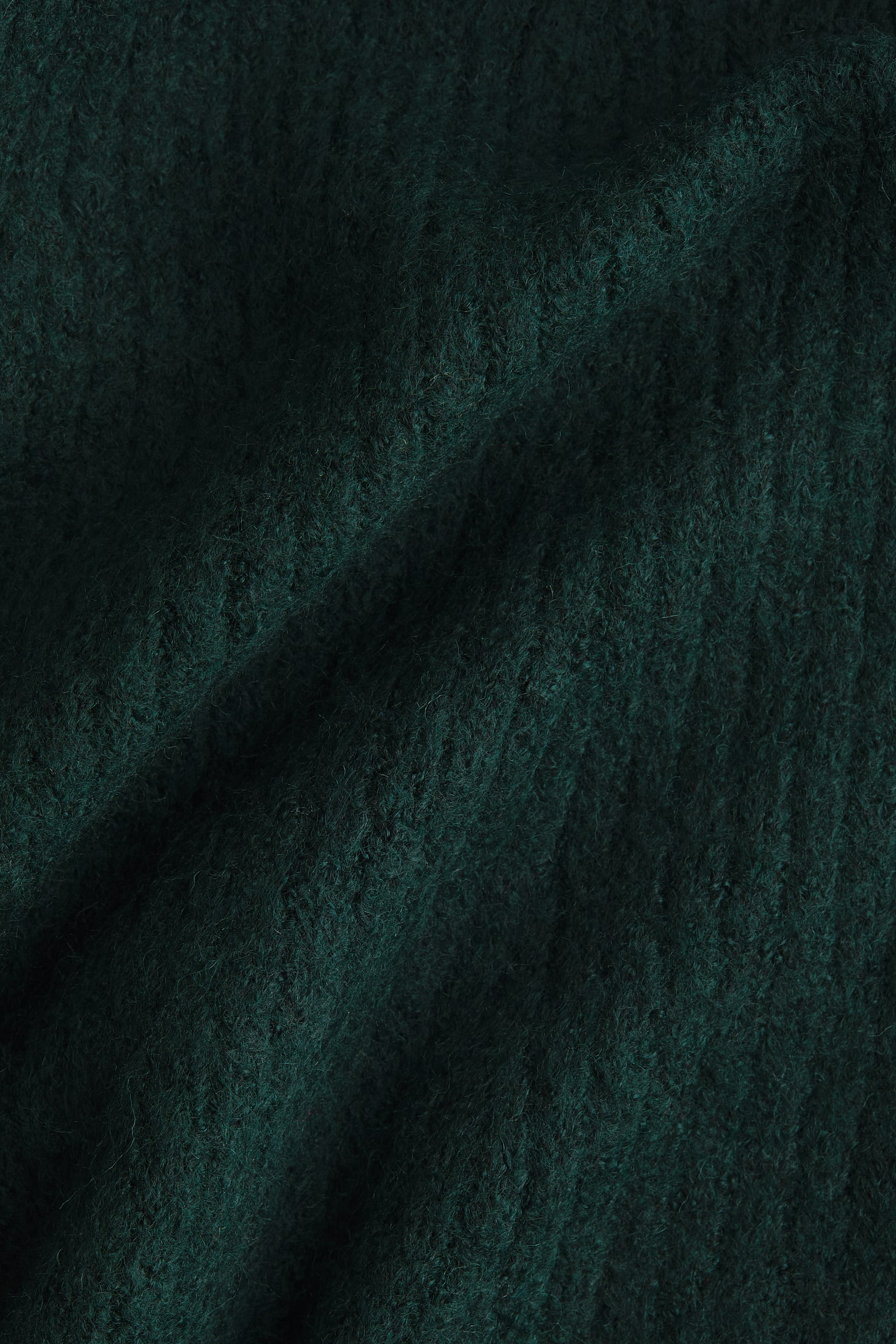 Rib-knit off-the-shoulder dress - Dark green/Light beige/Dark brown - 2