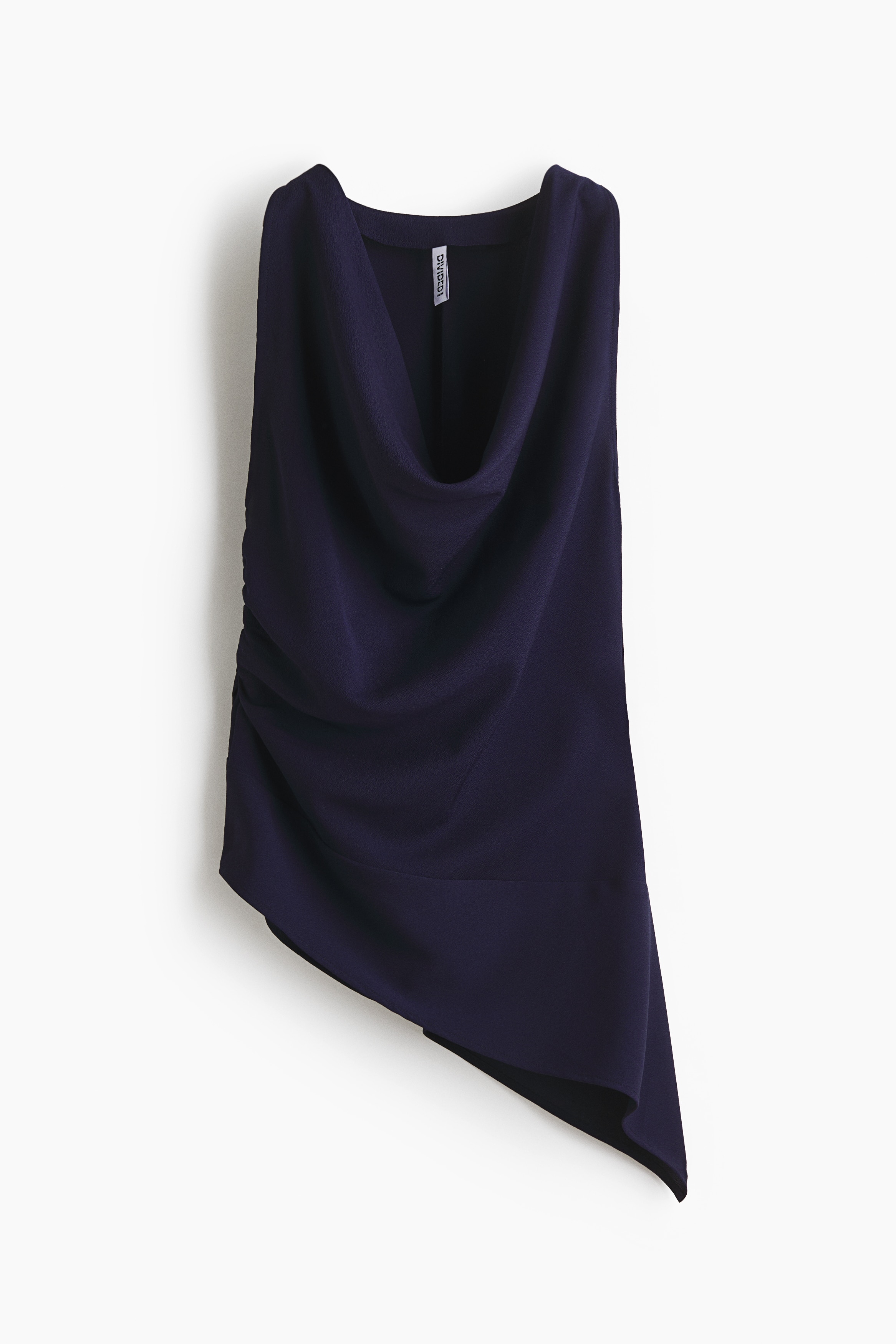 Top asimmetrico increspato - Blu navy