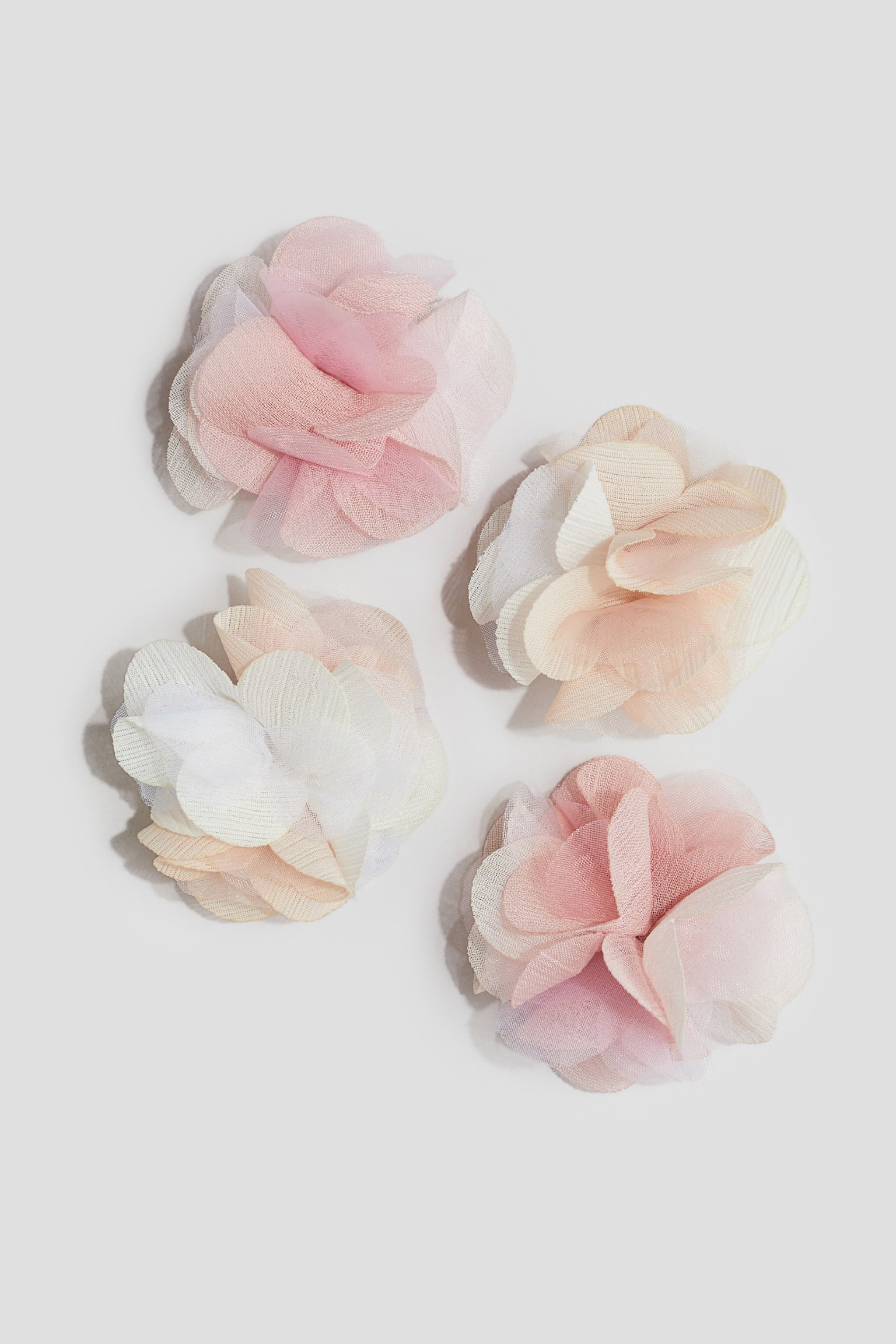 4-pack Hair Clips - Powder pink/Light pink/Butterfly - 1