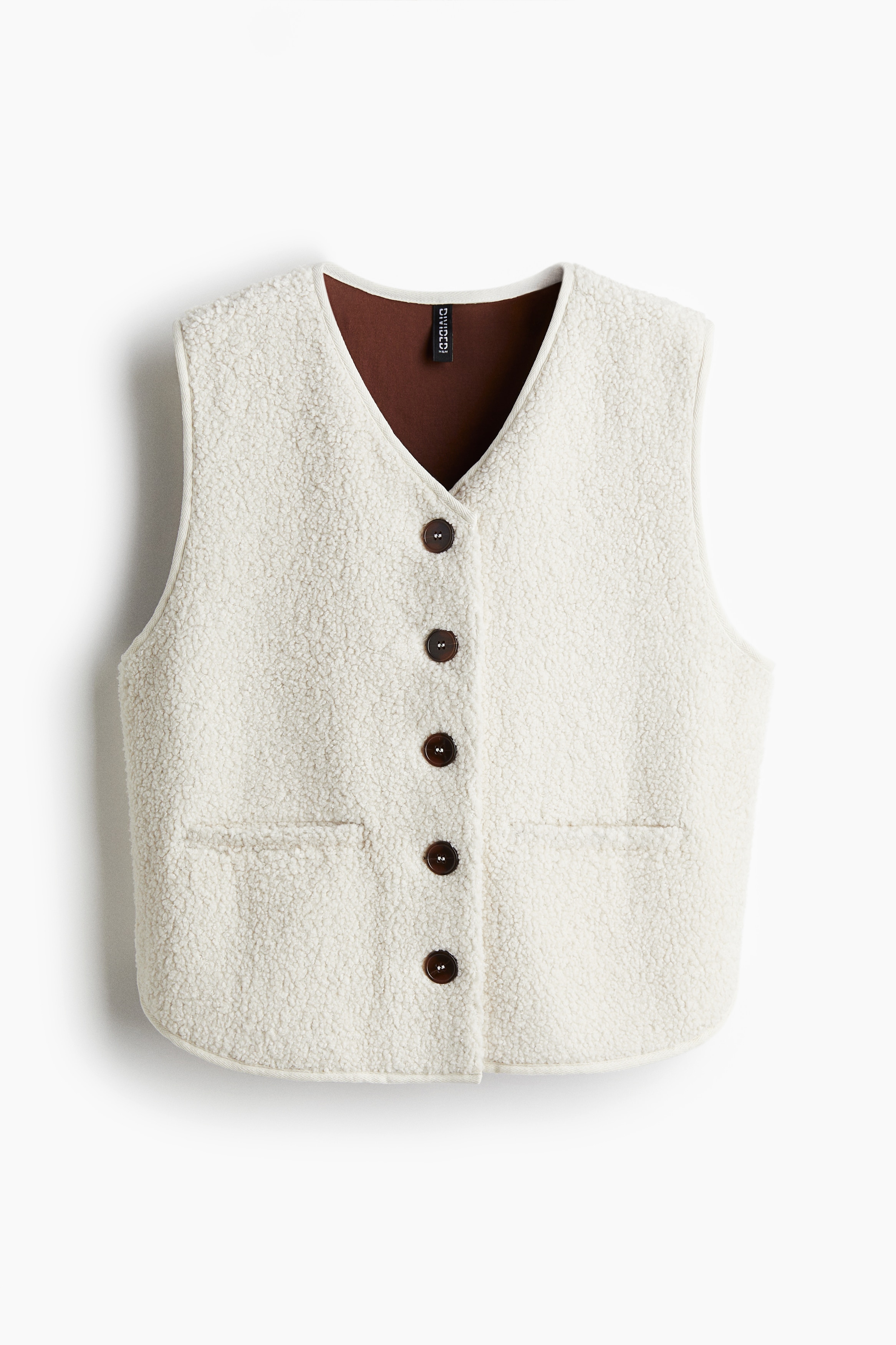 Teddy gilet - Cream/Dark brown