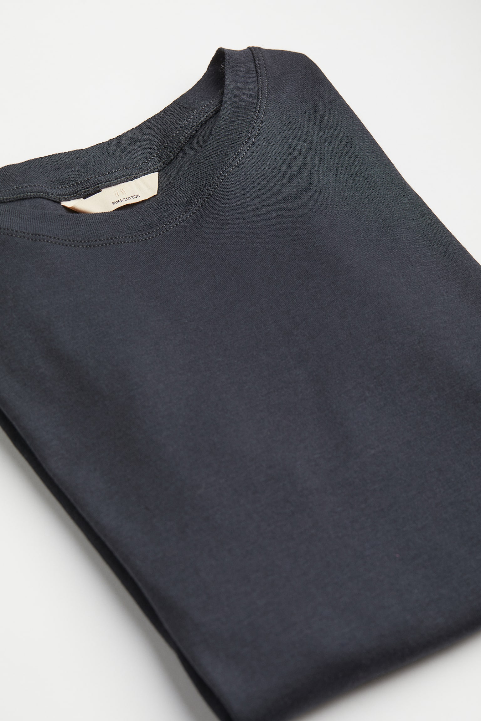 Pima cotton jersey top - Charcoal grey/White/Light blue - 2