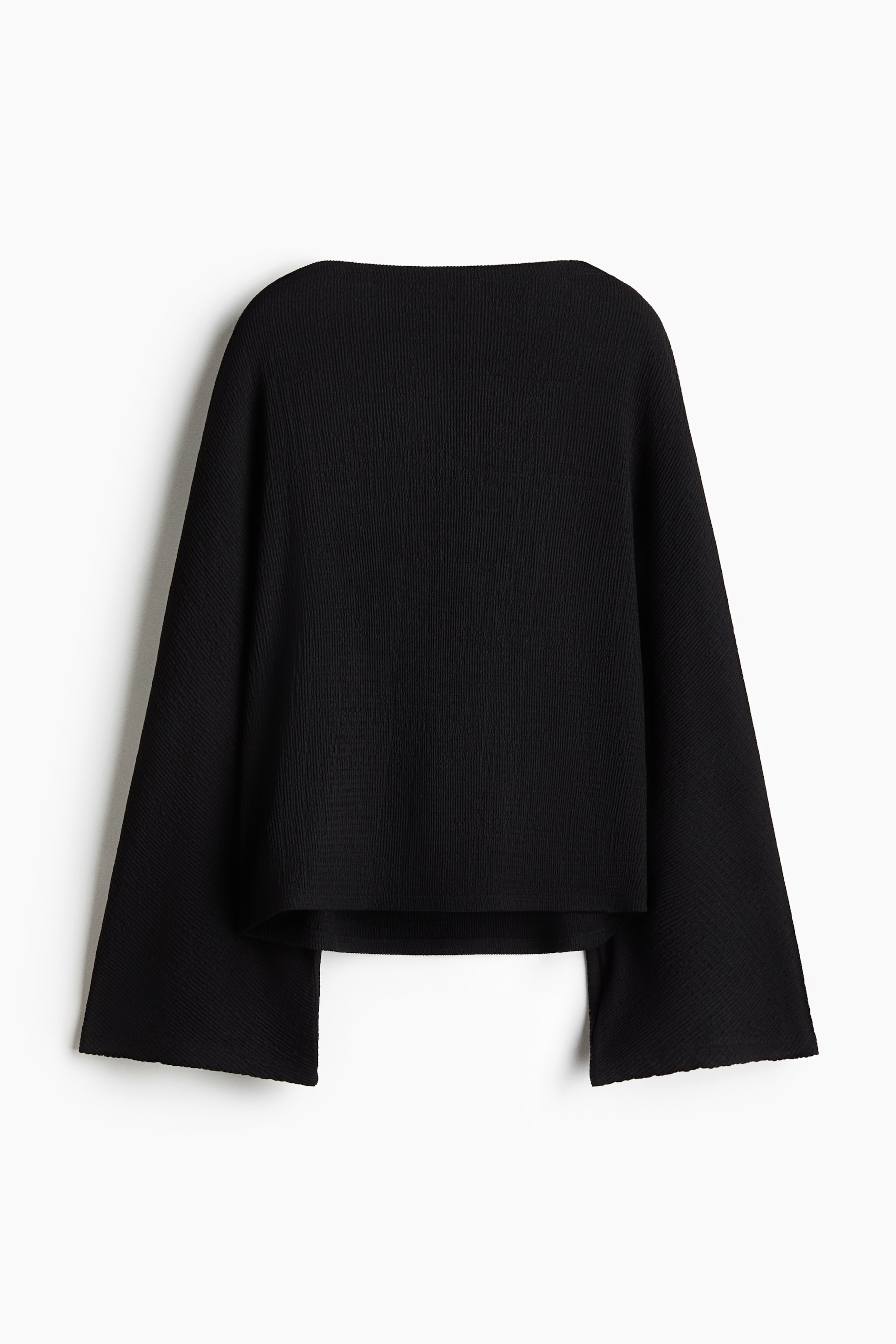 Crinkled Batwing-Sleeved Top