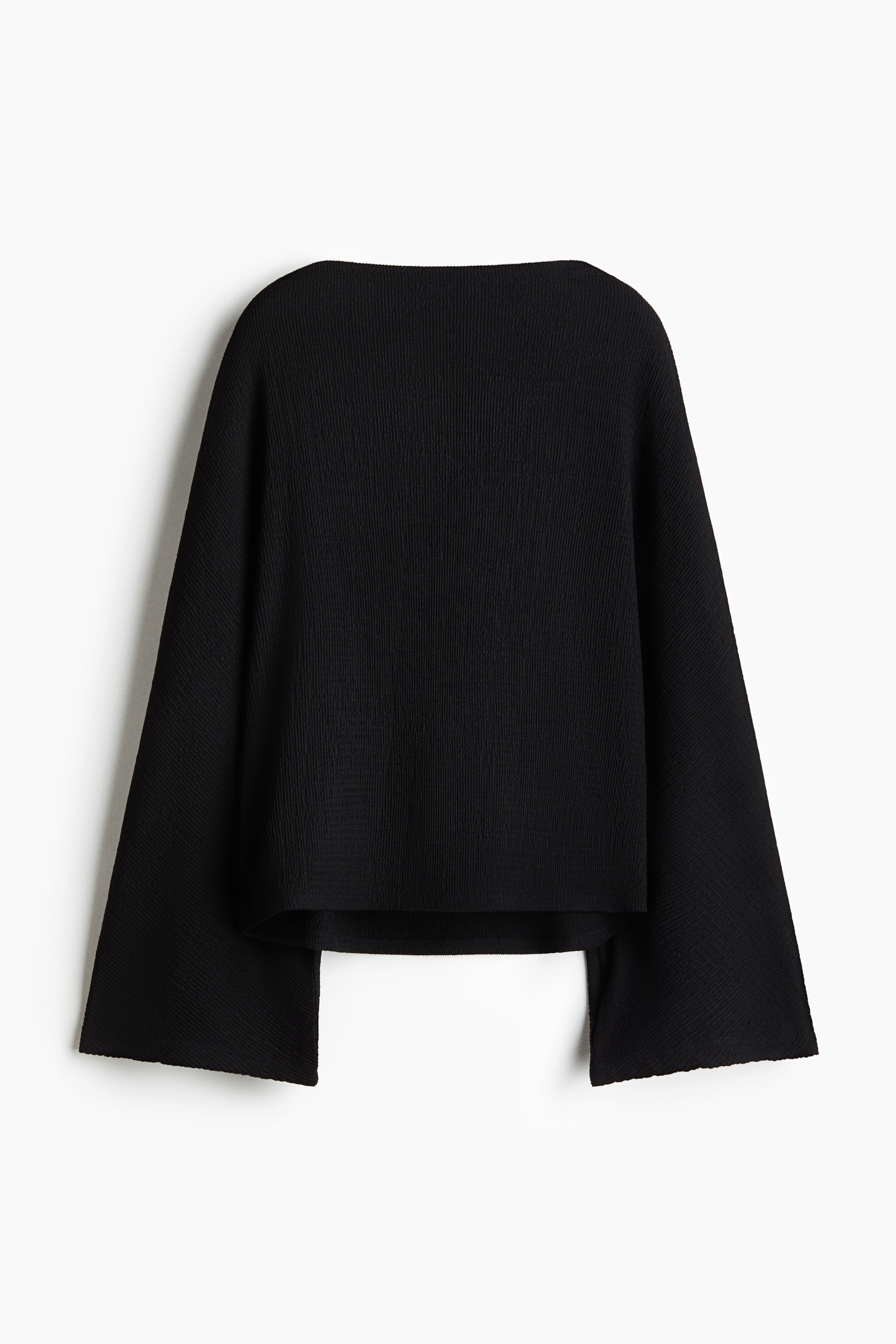 Crinkled Batwing-Sleeved Top