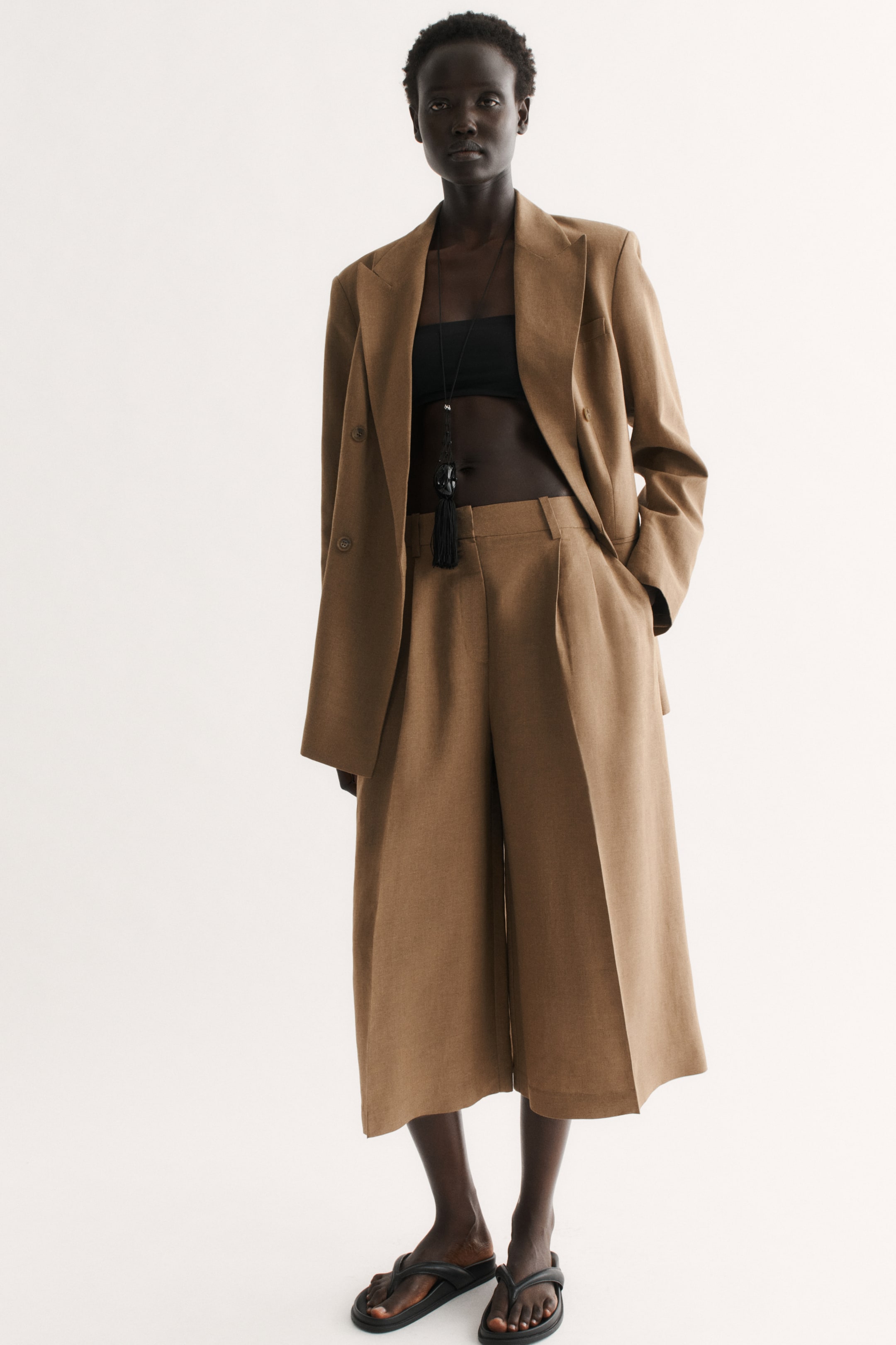 Dressy Linen-Blend Culottes