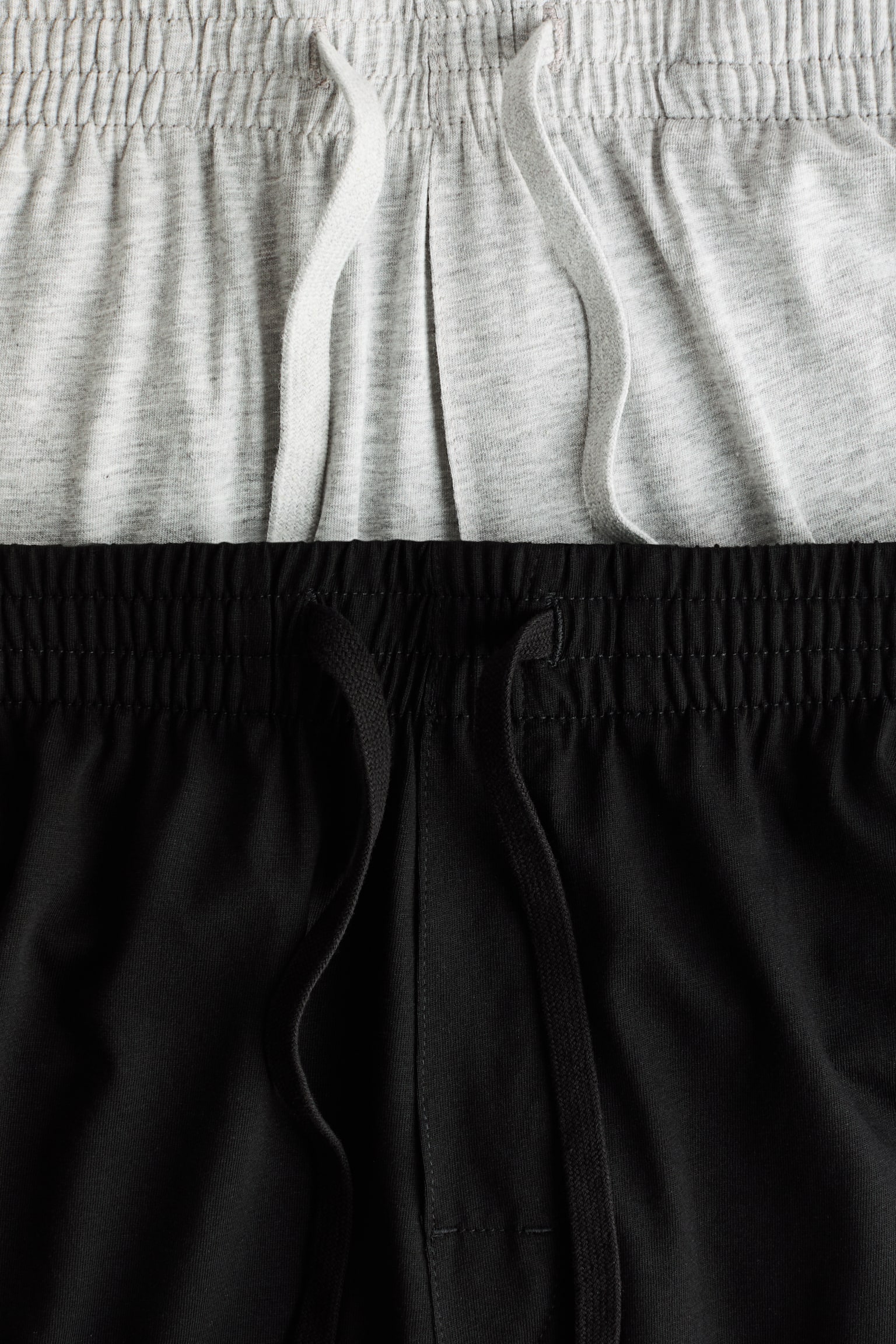 Мужские брюки H&M 2-Pack Regular-Fit Cotton Sweatpants, цвет: Чёрный / Серый меланжевый — фото 6