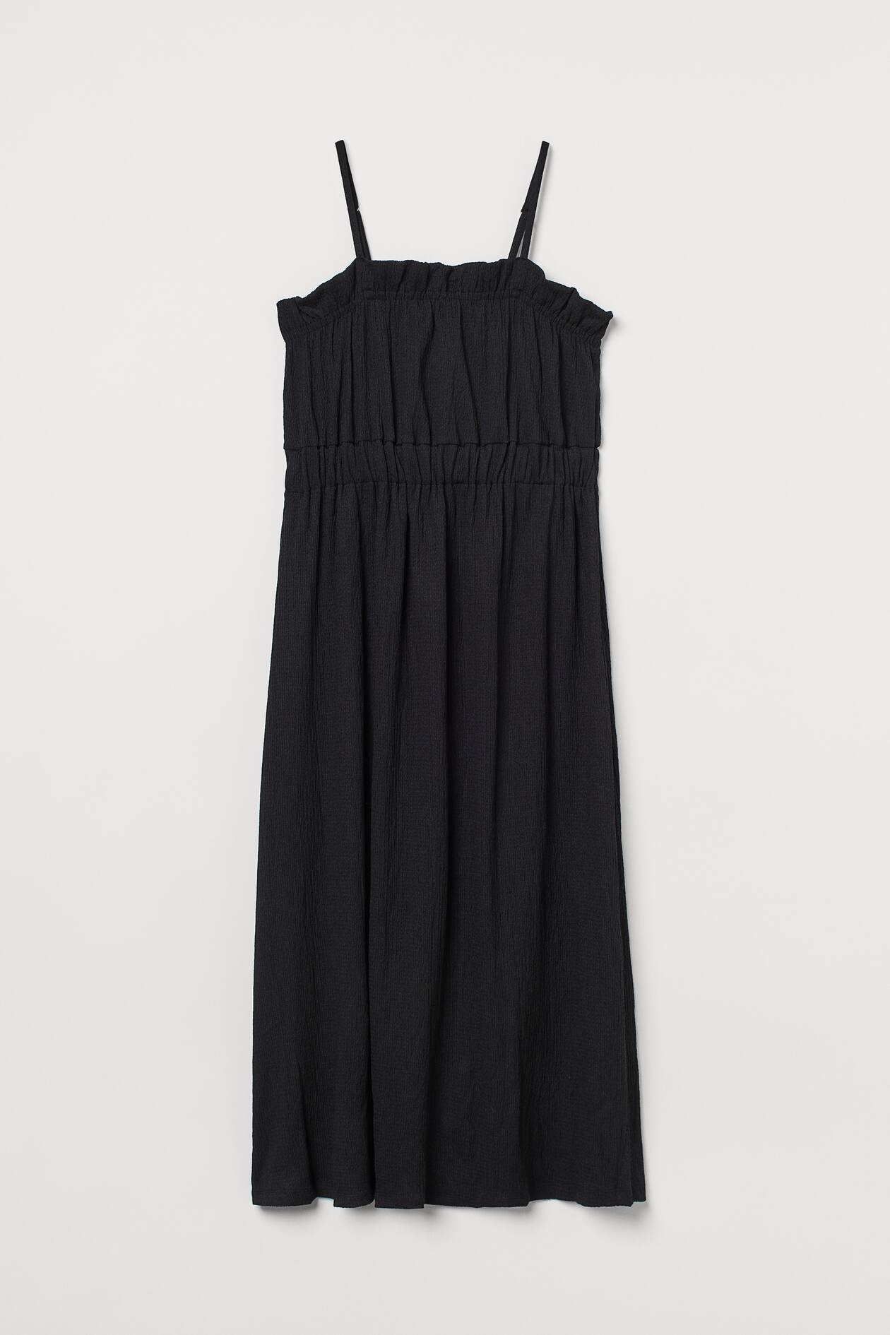 Calf-length Jersey Dress - Sleeveless - Midi - Black - Ladies | H&M US