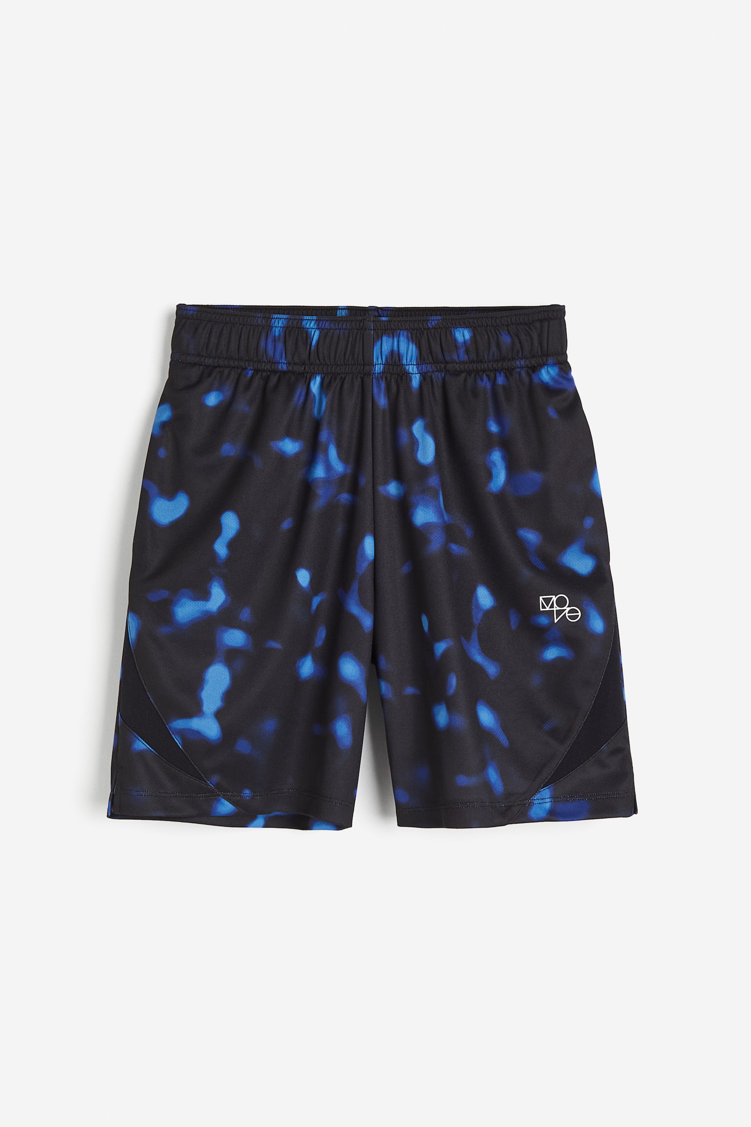 Football shorts in DryMove™ - Black/Blue patterned - 1