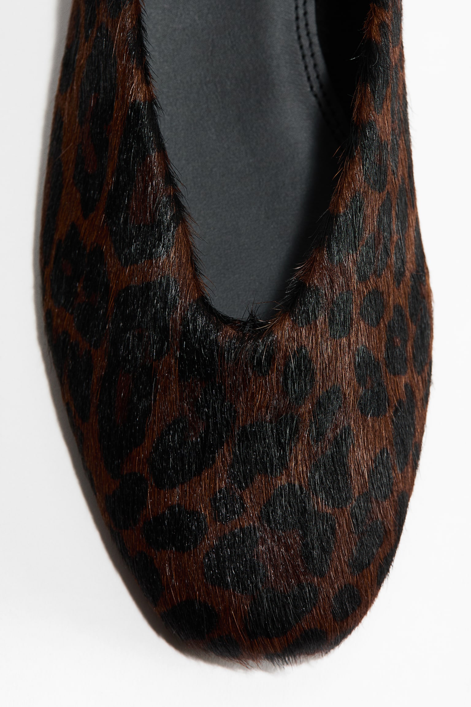 Leather ballet flats - Dark brown/Faux leopard/Dark beige/Faux tiger - 2
