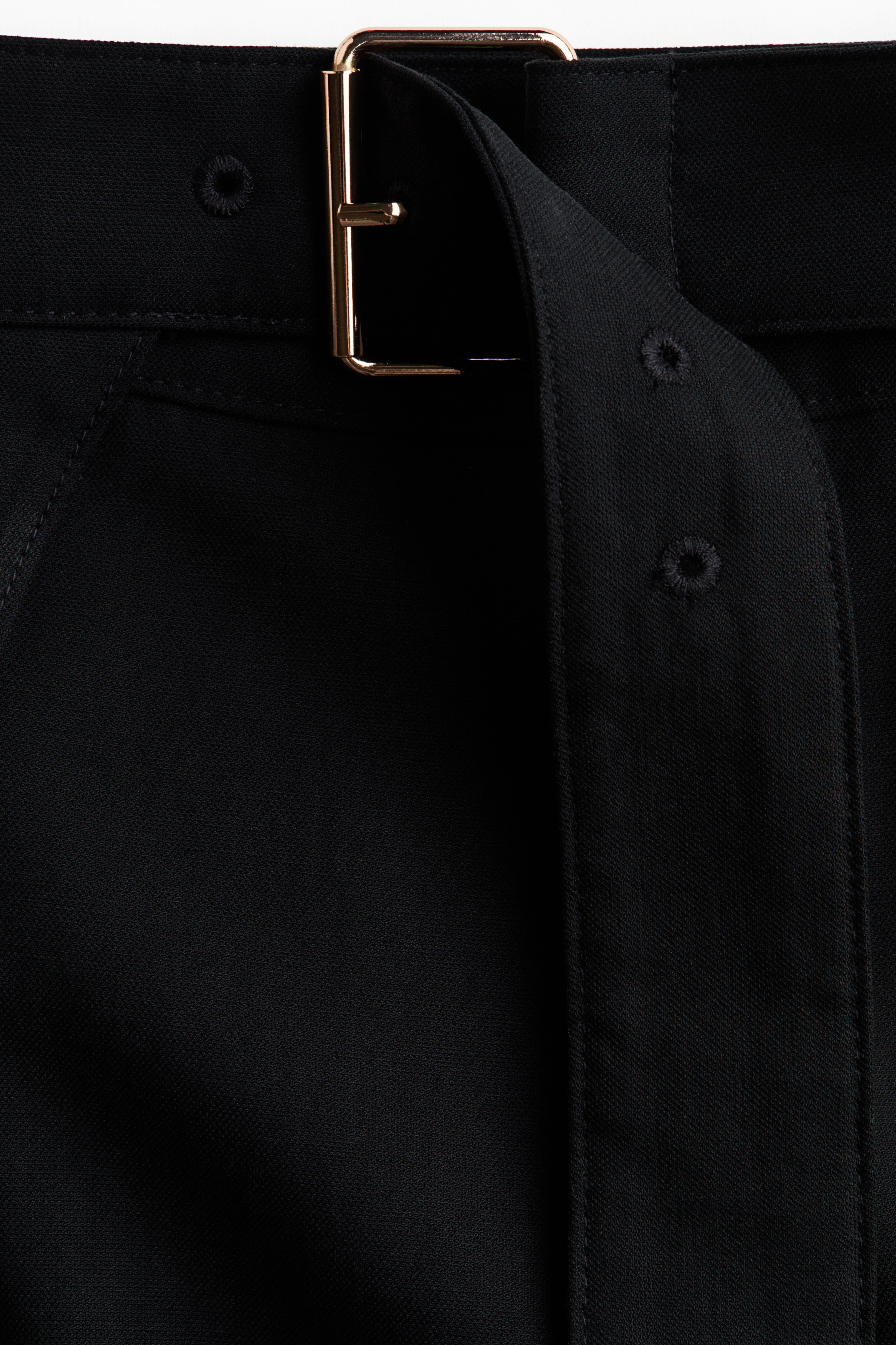 Straight-Leg Pants with Belt