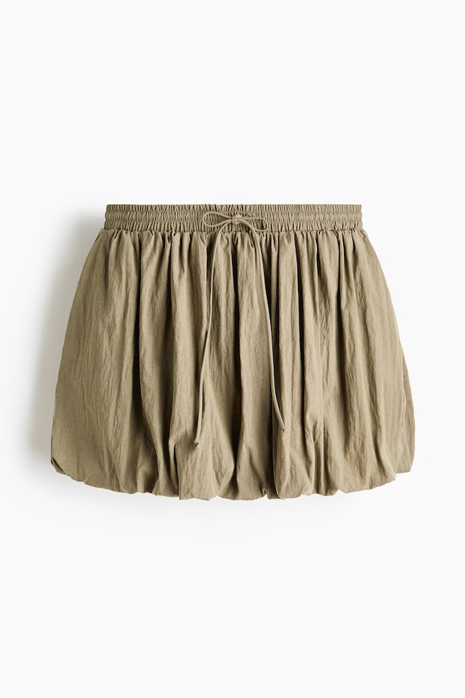 Bubble-hem skirt - Light khaki green/Beige - 1
