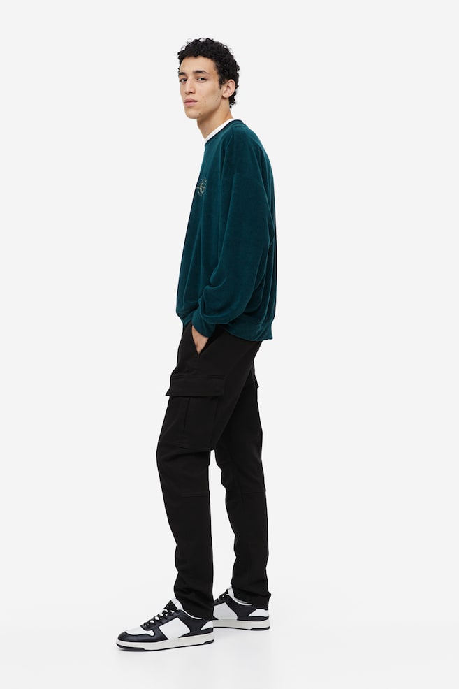 Skinny Fit Cargo trousers - Black/Dark khaki green/Dark grey - 3