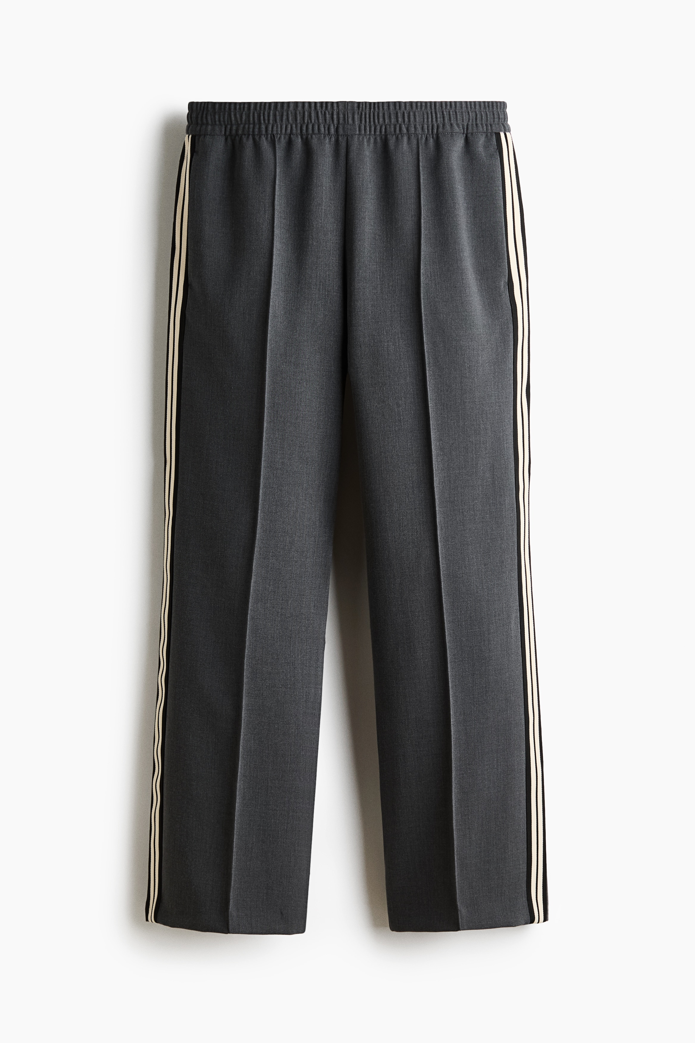 Relaxed-Fit Pants - Dark gray melange/striped/Light brown/striped