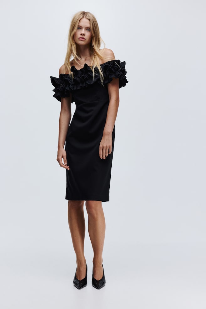 Off-the-Shoulder Dress - Black - 2