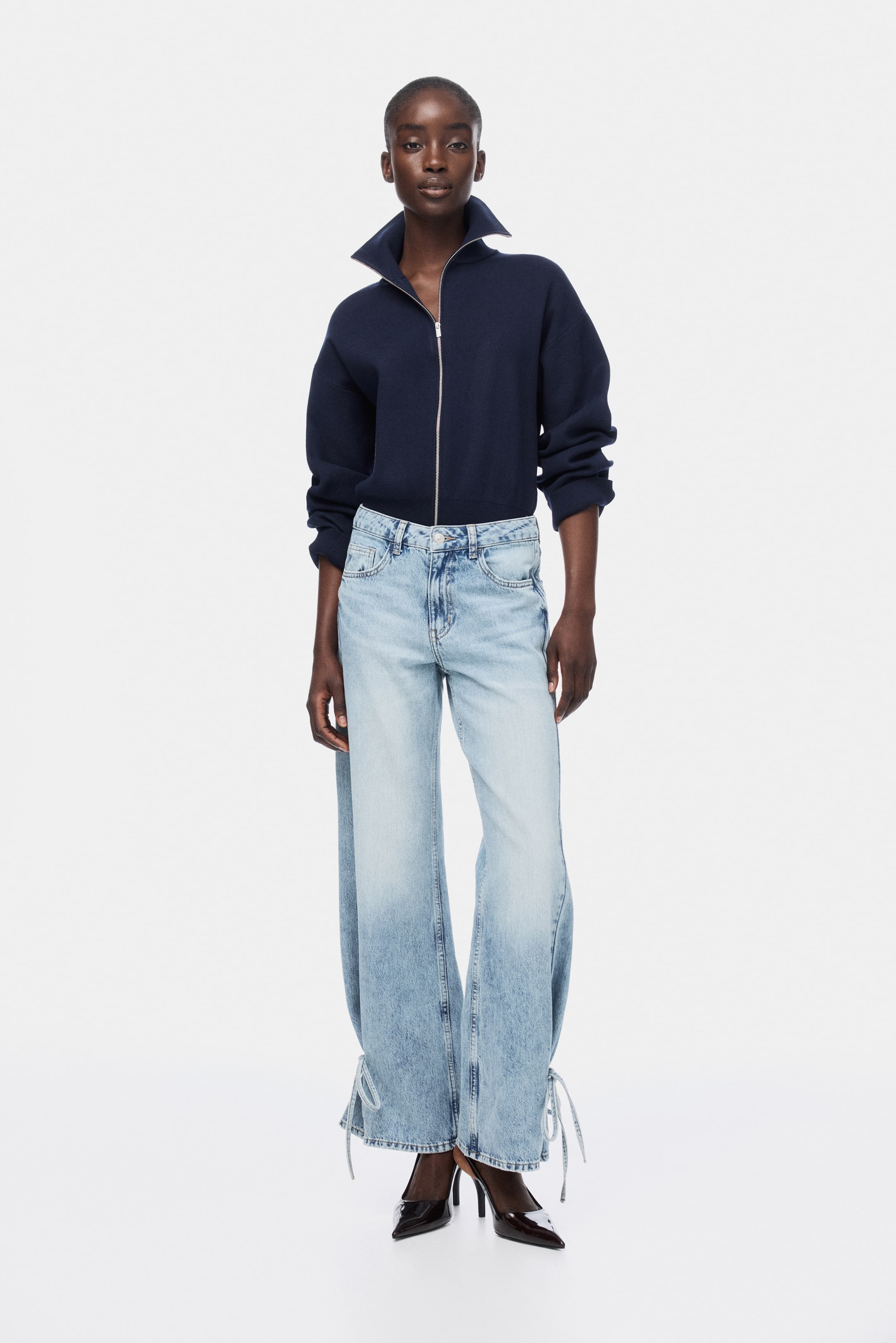 Jean droit taille haute
