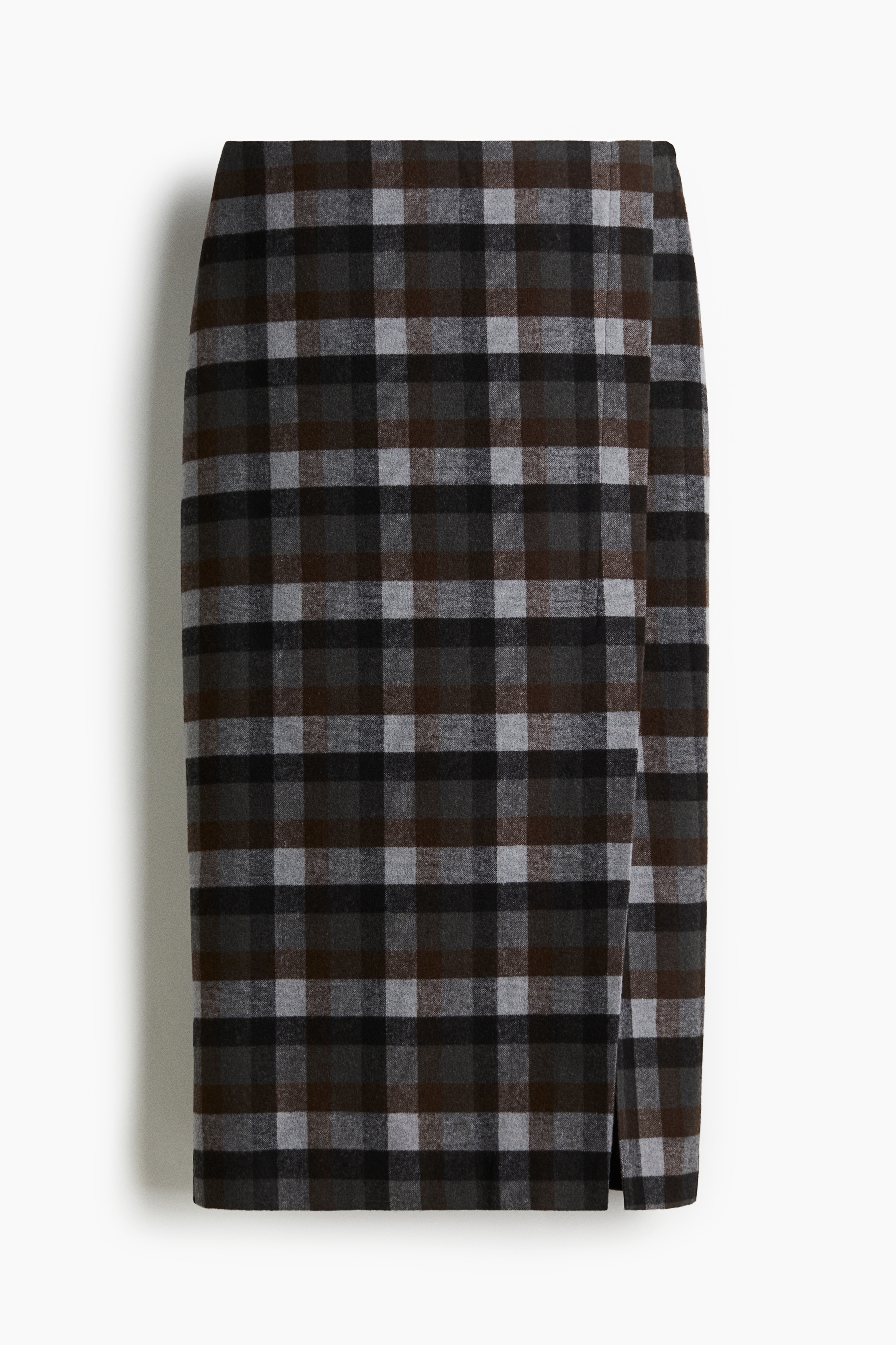 Φούστα-φάκελος - Σκούρο καφέ/καρό