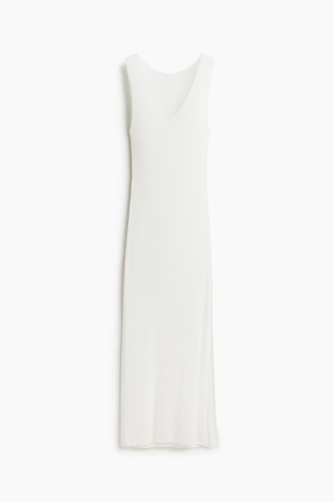 Robe de plage en maille lâche - Blanc - 1