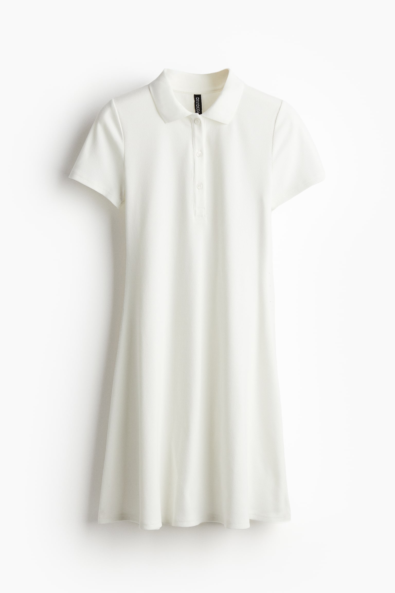 Collared ribbed dress - Cream/Black/Grey marl - 2