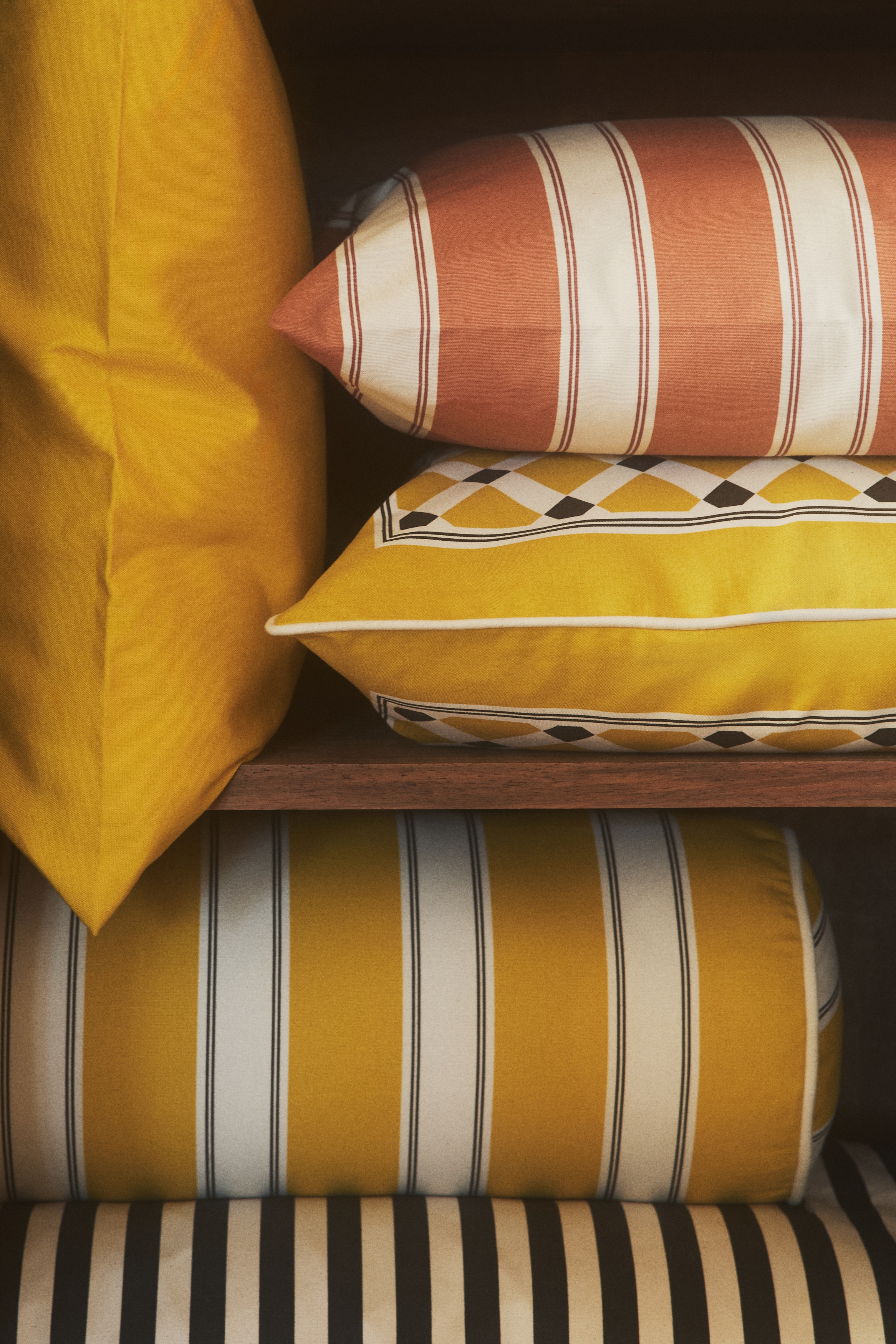 Outdoor cushion cover - Yellow/Terracotta/Green/Light beige