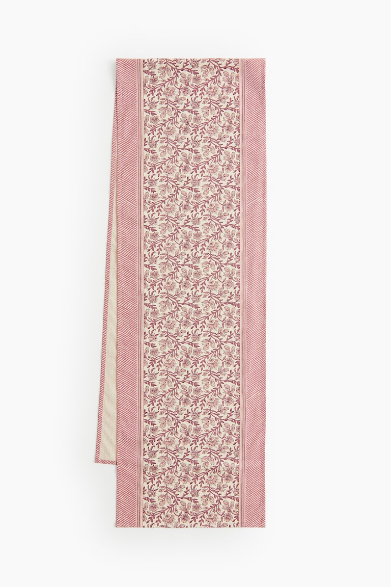 Chemin de table très long en coton mélangé à motif