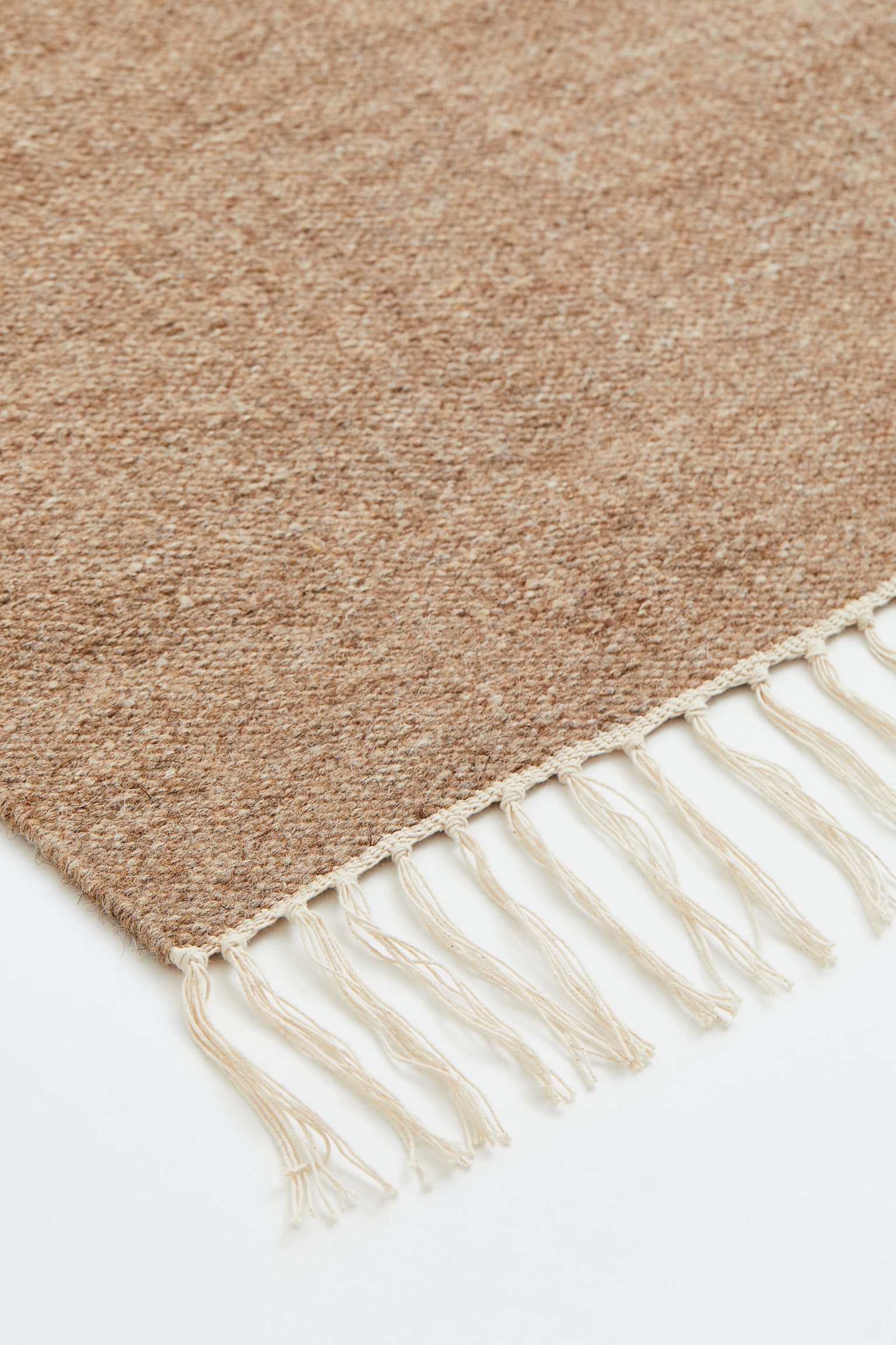 Flat weave wool rug - Dark beige - 1