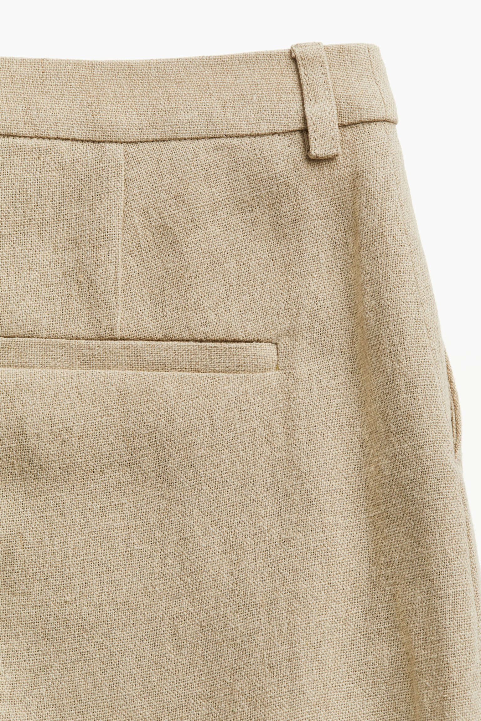 Tailored Linen Pants - Beige/Light beige/Black - 5