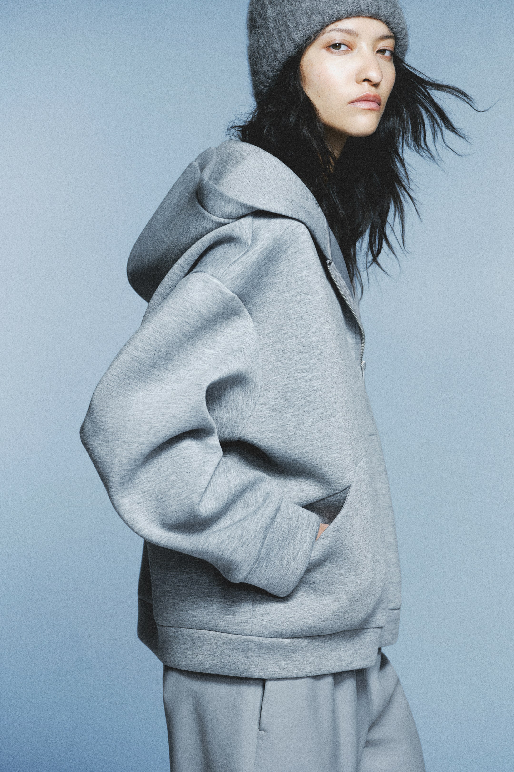 Ampliar la imagen: Sudadera con gorro en tela scuba - Grey marl - Ladies | H&M MX 3