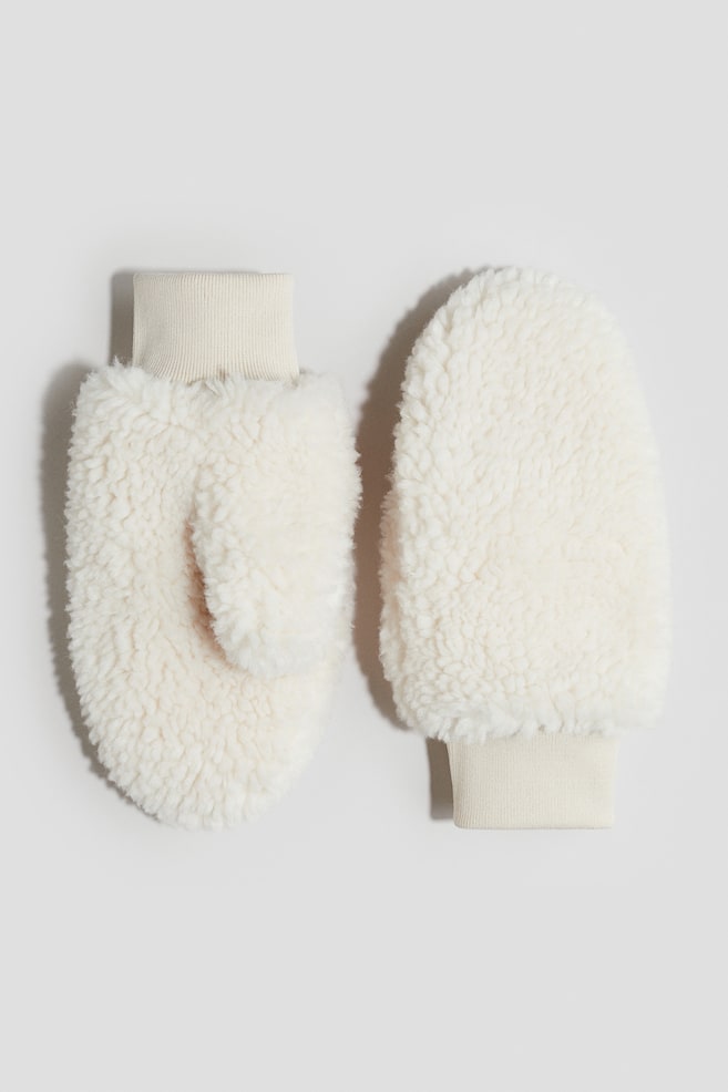 Fluffy Mittens - Light beige - 1