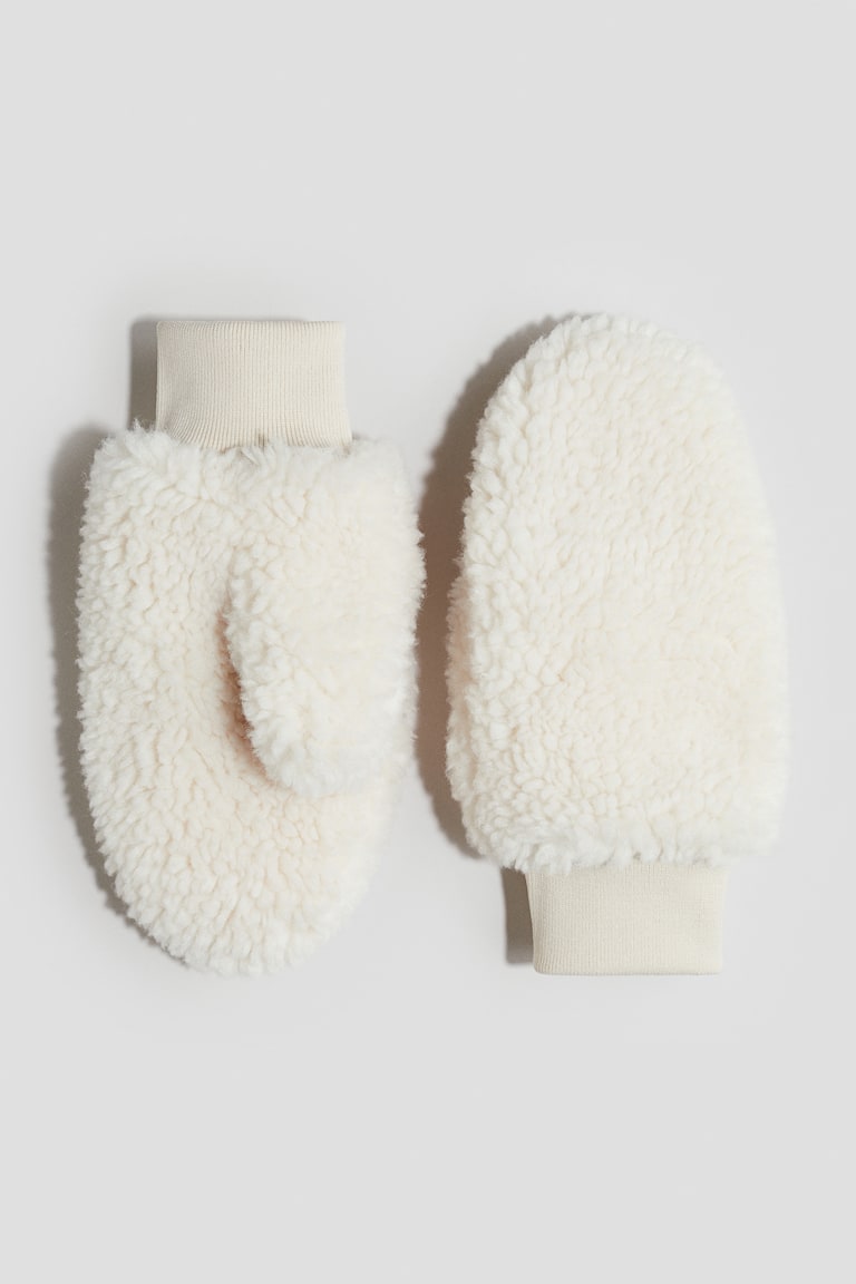 Mittens Light Light beige Fluffy Mittens for kids | H&M US