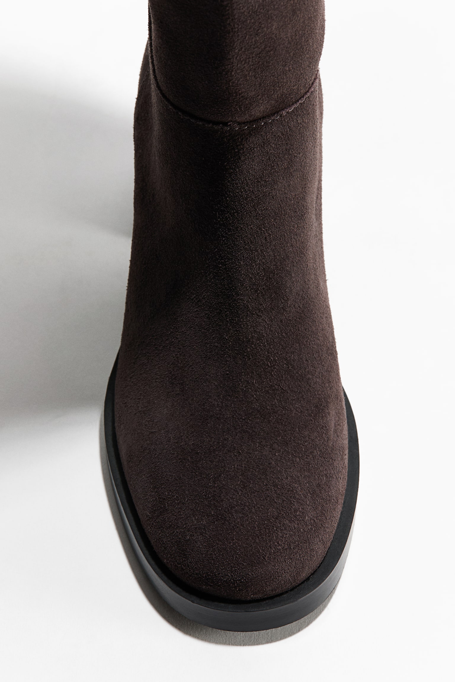 Женские ботинки H&M Knee-High Split Suede, цвет: Тёмный коричневый — фото 5
