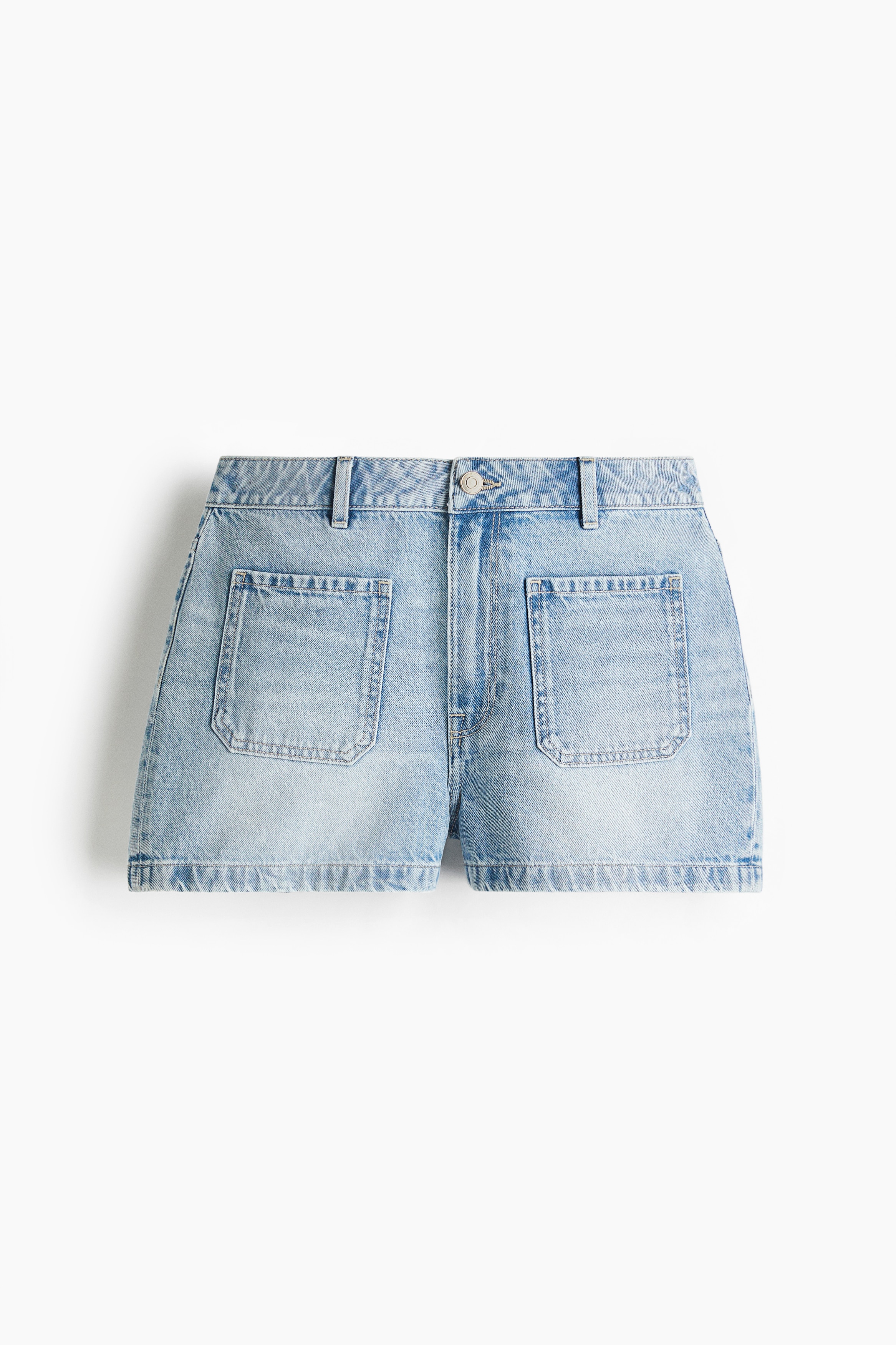 Short High Rise en denim - Bleu denim clair/Bleu denim