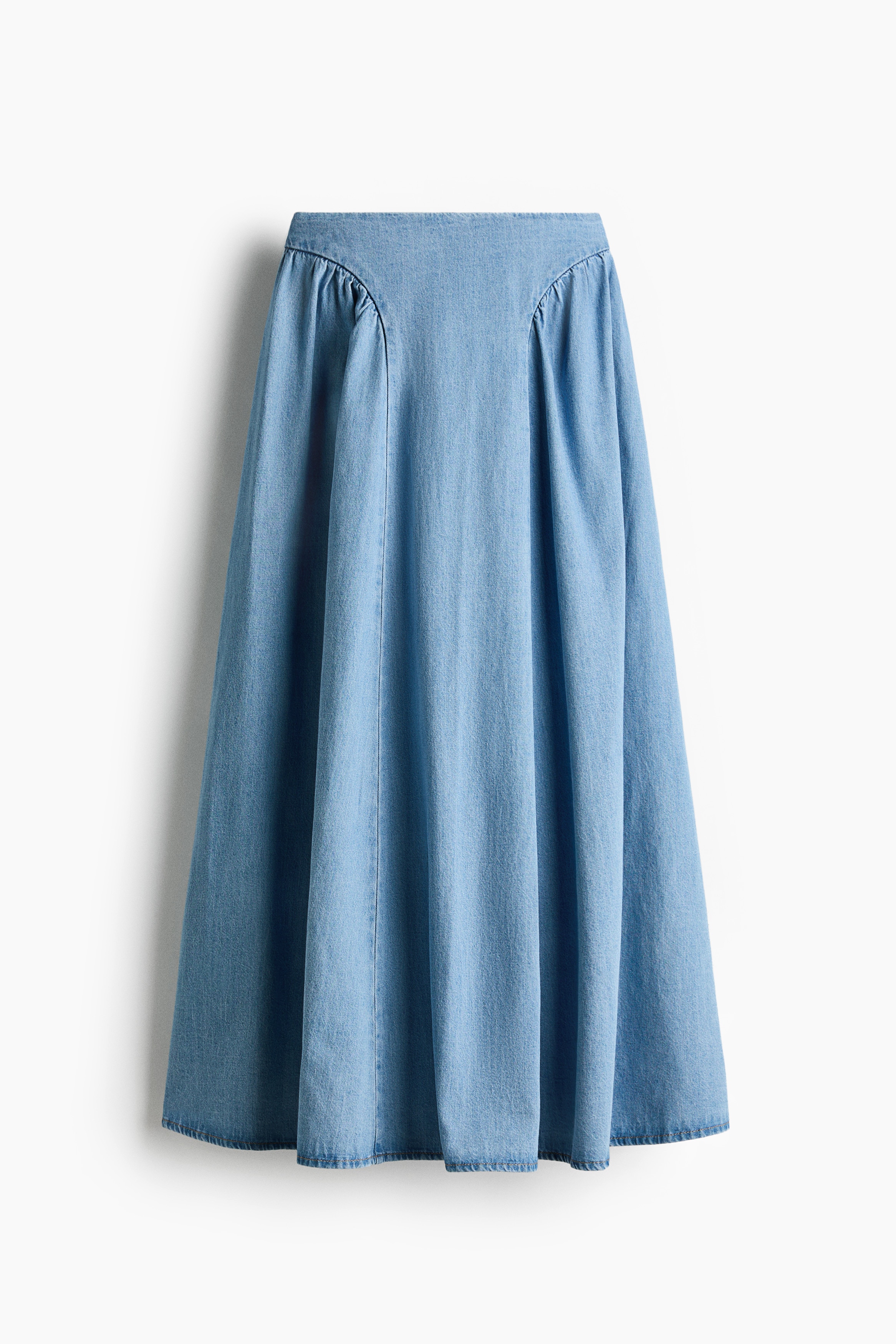 Falda de denim con vuelo - Azul denim claro