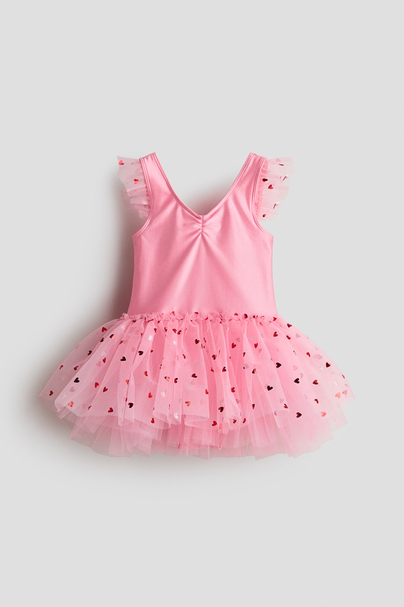 Dance Leotard with Tulle Skirt - Pink/hearts/Light dusty pink/glittery - 1