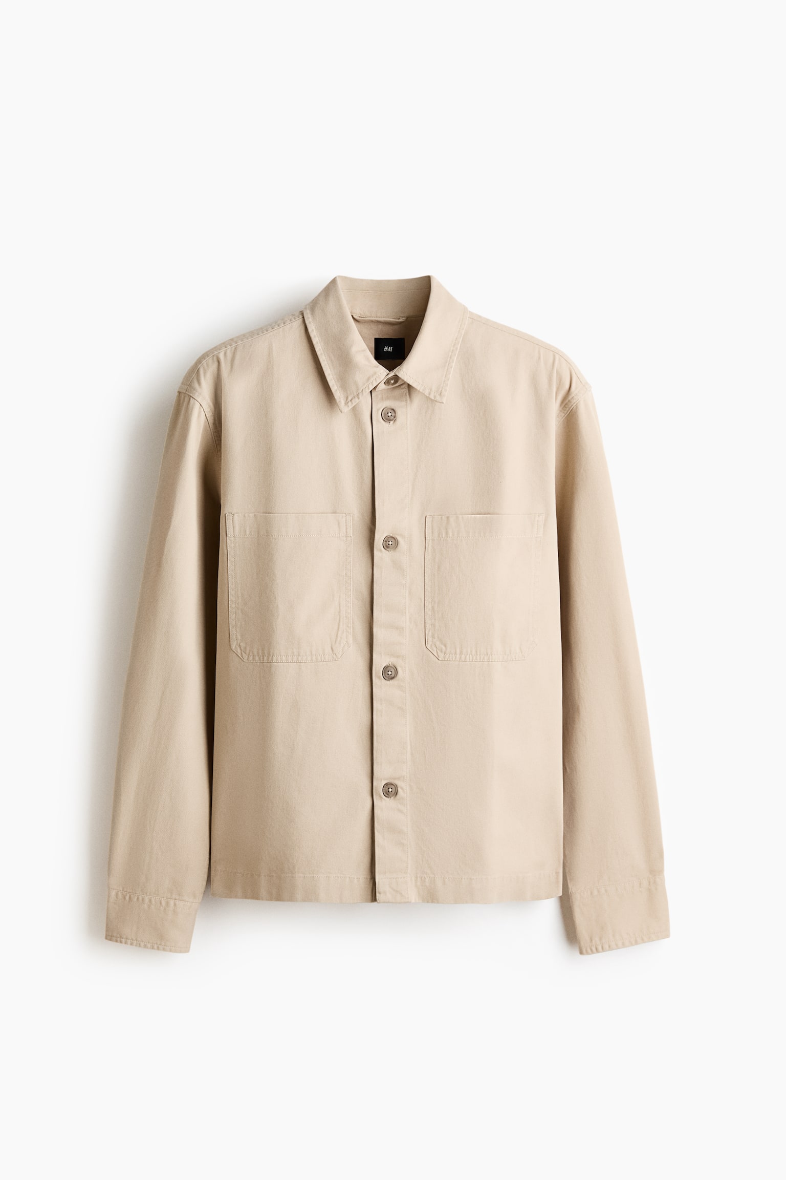 Cotton overshirt - Beige/Dark brown/Dark blue - 1