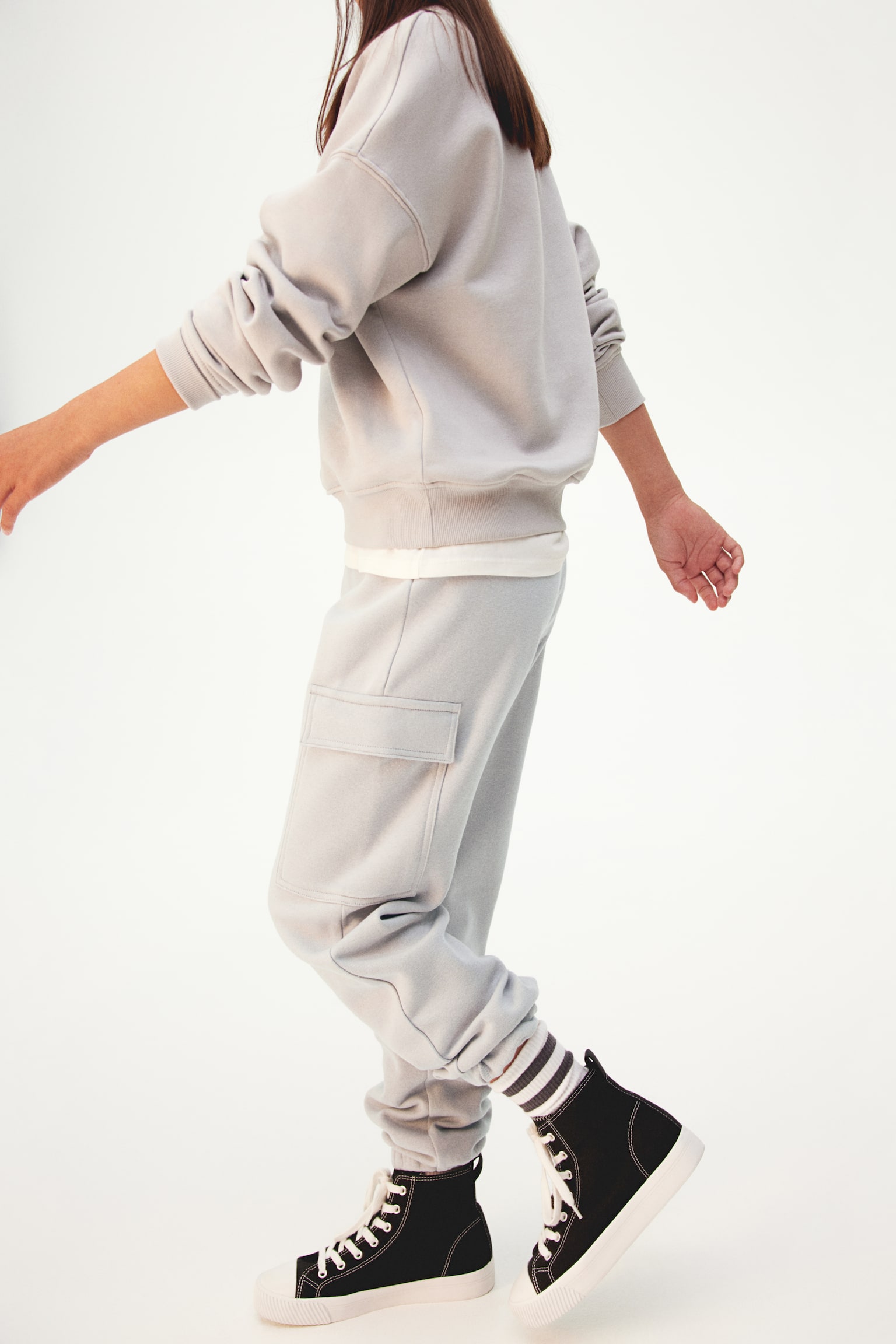 Cargo joggers - Light grey/Creme/Black - 3