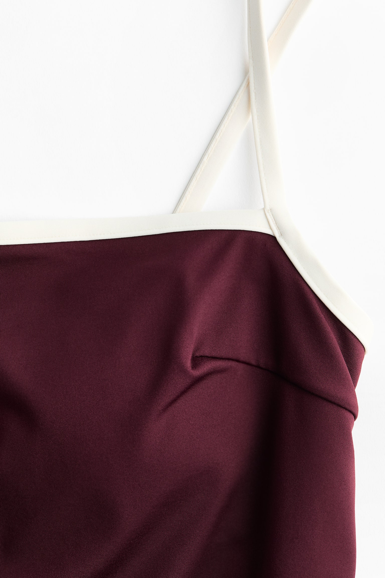 Padded-cup High Leg swimsuit - Burgundy/Brown/Leopard print - 5