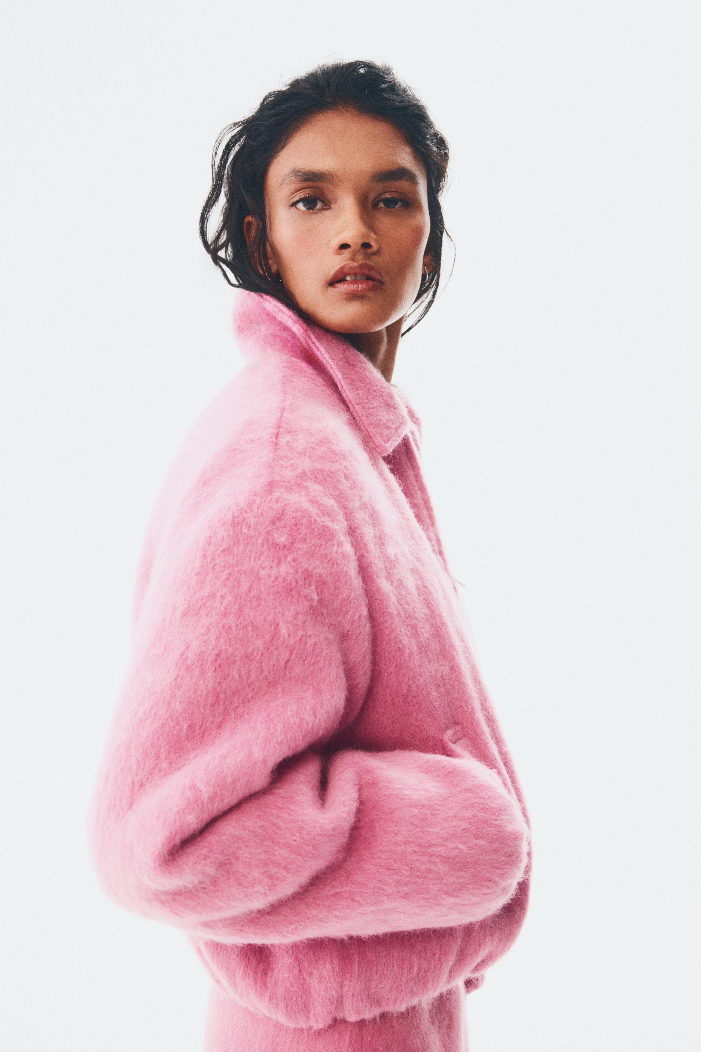 Women's Pink Wool-Blend Bomber Jacket | H&M CA