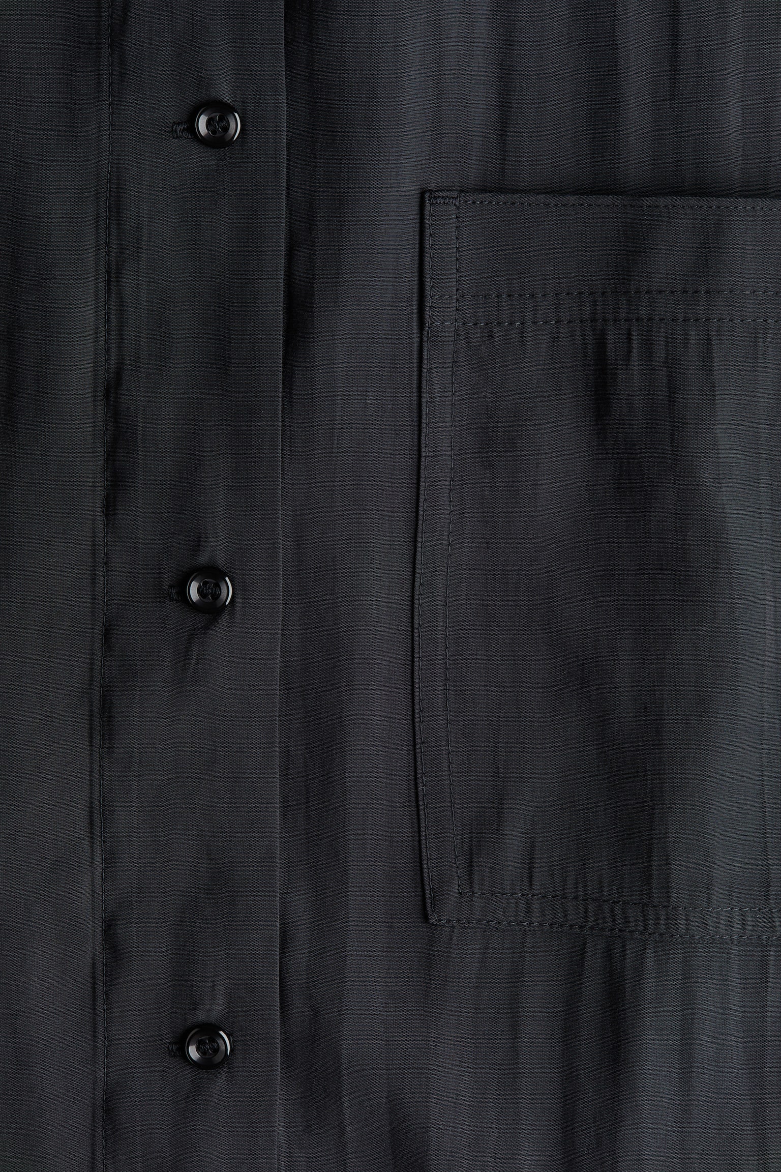 Женская рубашка H&M Oversized Shirt with Stand-Up Collar, цвет: Чёрный — фото 7