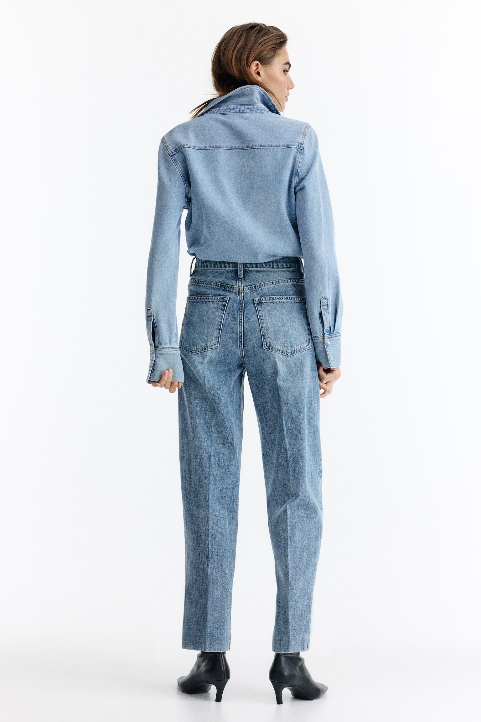 Barrel High Ankle Jeans - Helles Denimblau/Blasses Denimblau/Denimblau/Denimblau/Grau - 6