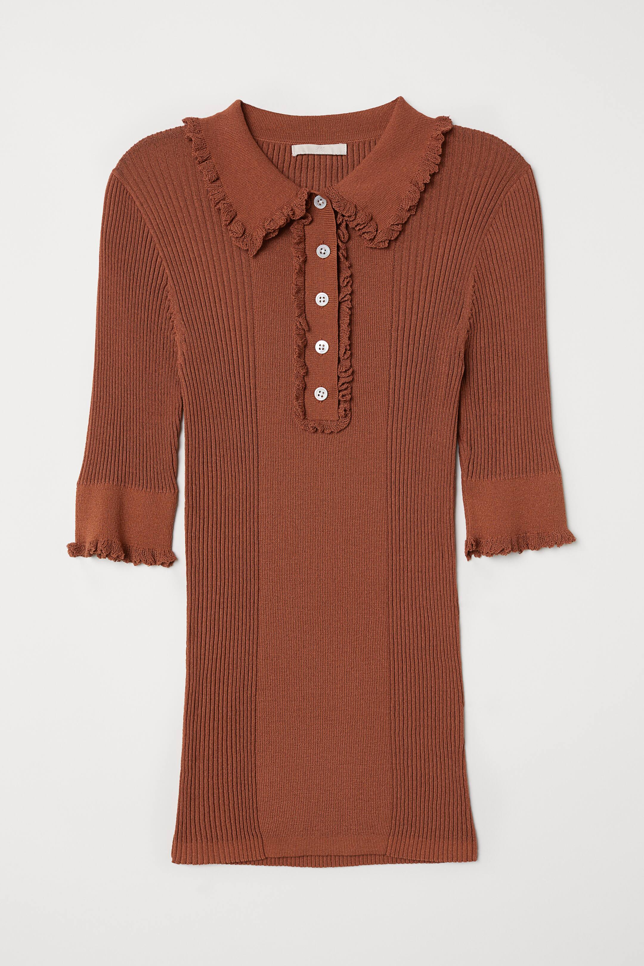 拡大画像を表示: リブニットトップス - ラスト - レディース | H&M JP 1