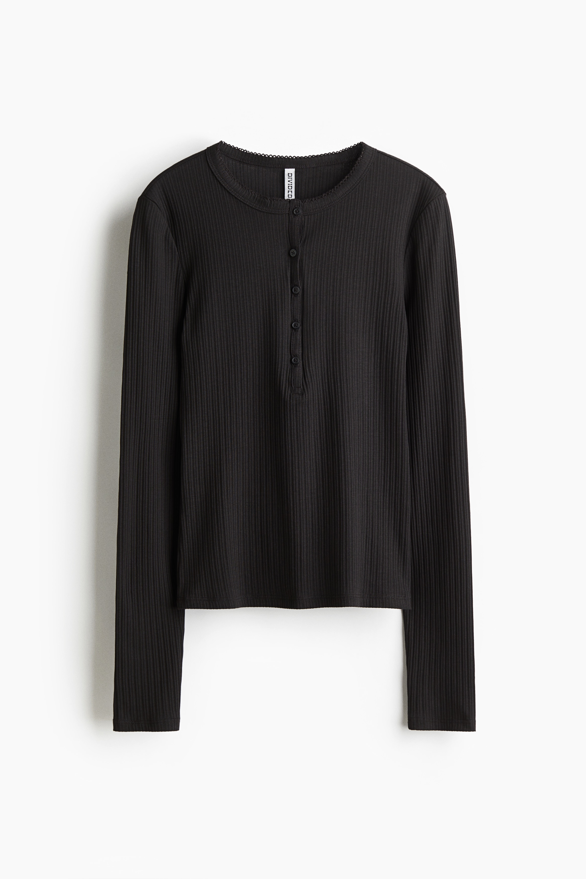 Ribbad farfarströja - Dark grey/Ljusblå