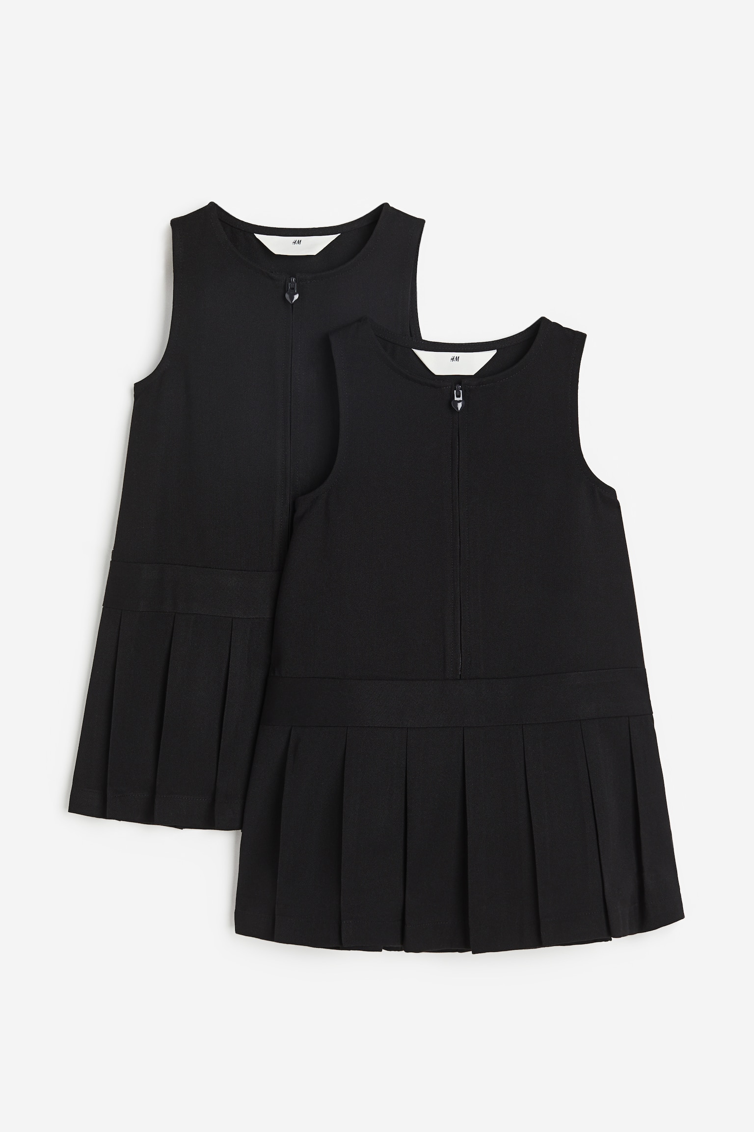 2-pack school dresses - Black/Dark grey/Navy blue - 2