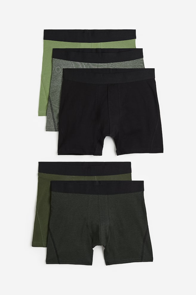 5-pack Xtra Life™ mid trunks - Light green/Dark green/Black/White/Grey/Black/dc/dc - 1
