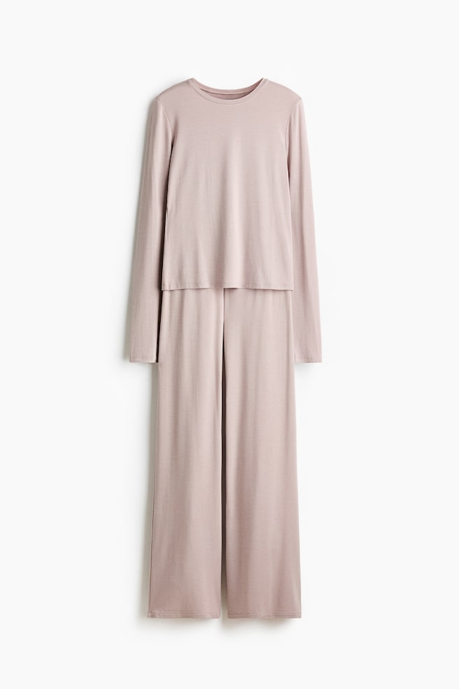 Modal pyjamas - Light dusty pink - 1