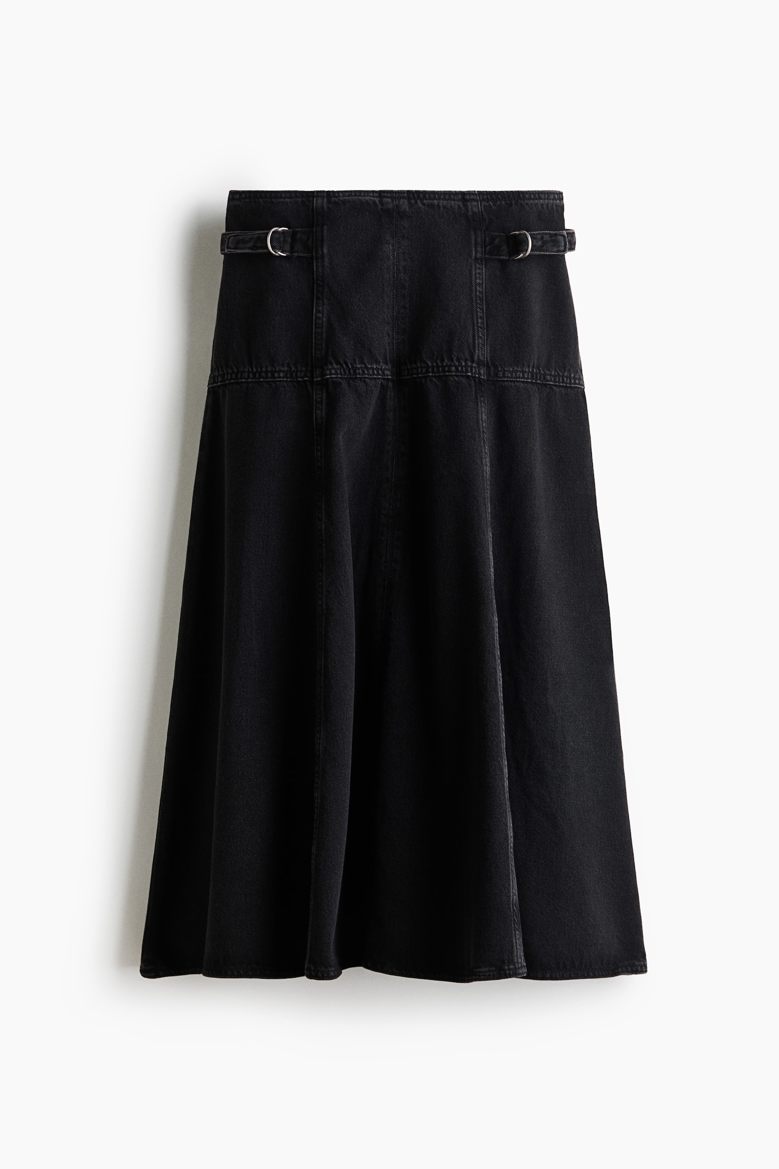 Женская юбка H&M Flared Denim Skirt, цвет: Джинсовый чёрный — фото 1