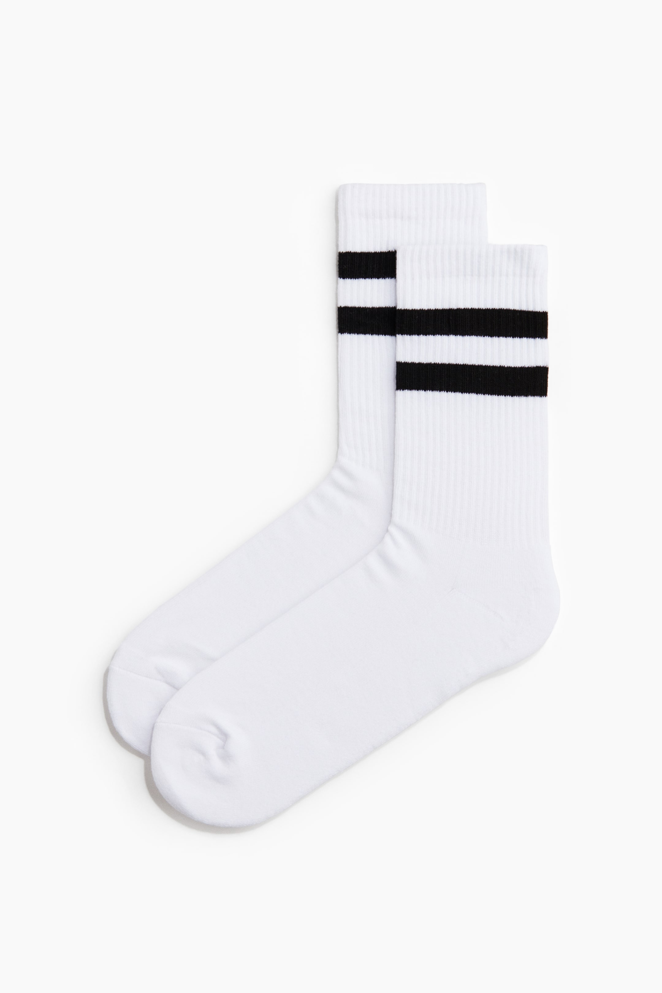 View larger image: 5-pack socks with Lycra® - White/Striped - Men | H&M HK 2