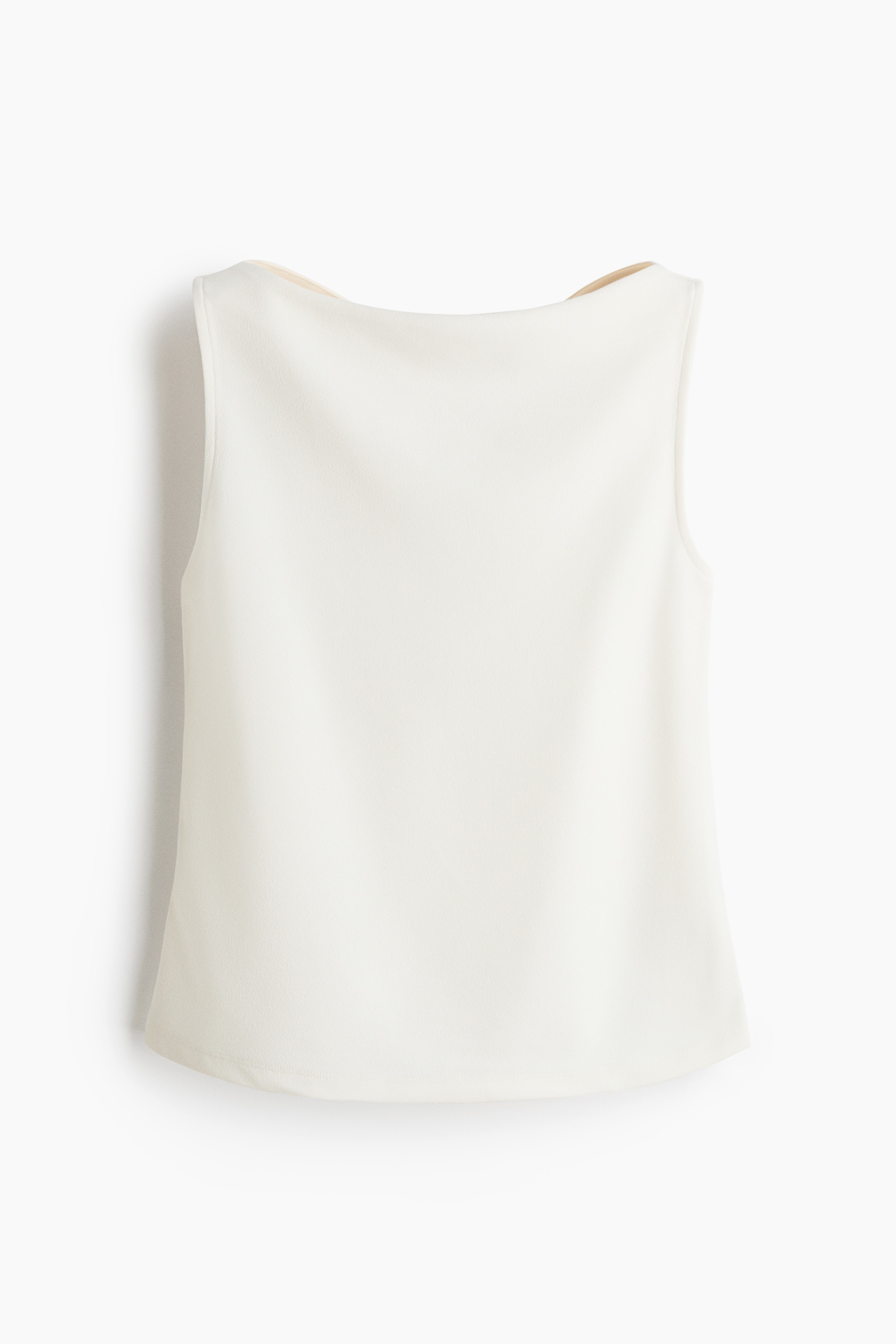 Boat-neck top - Roomwit/Zwart/Lichtblauw